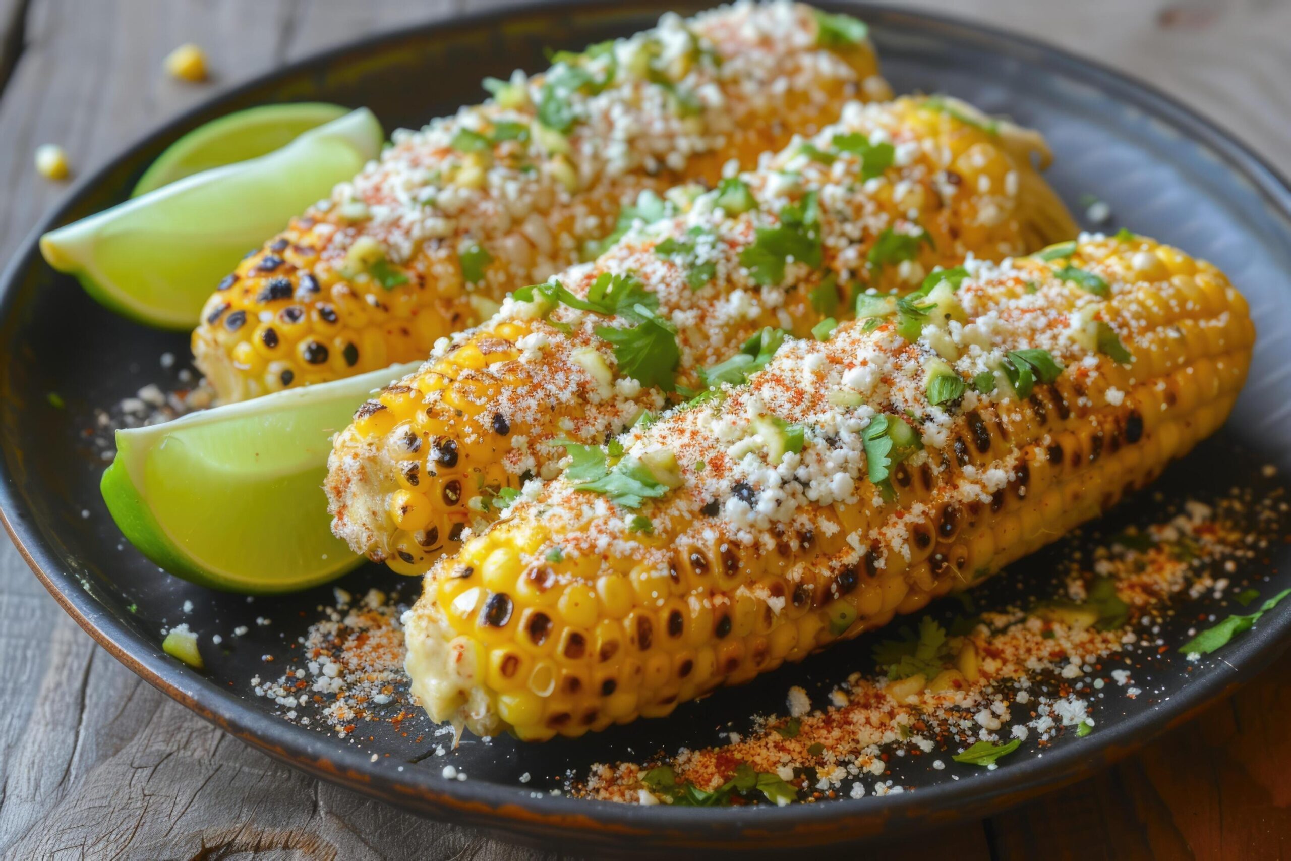 Ai-generated-elotes-grilled-mexican-street-corn-on-the-cob-with-cotija-cheese-chili-powder-mayonnaise-free-photo