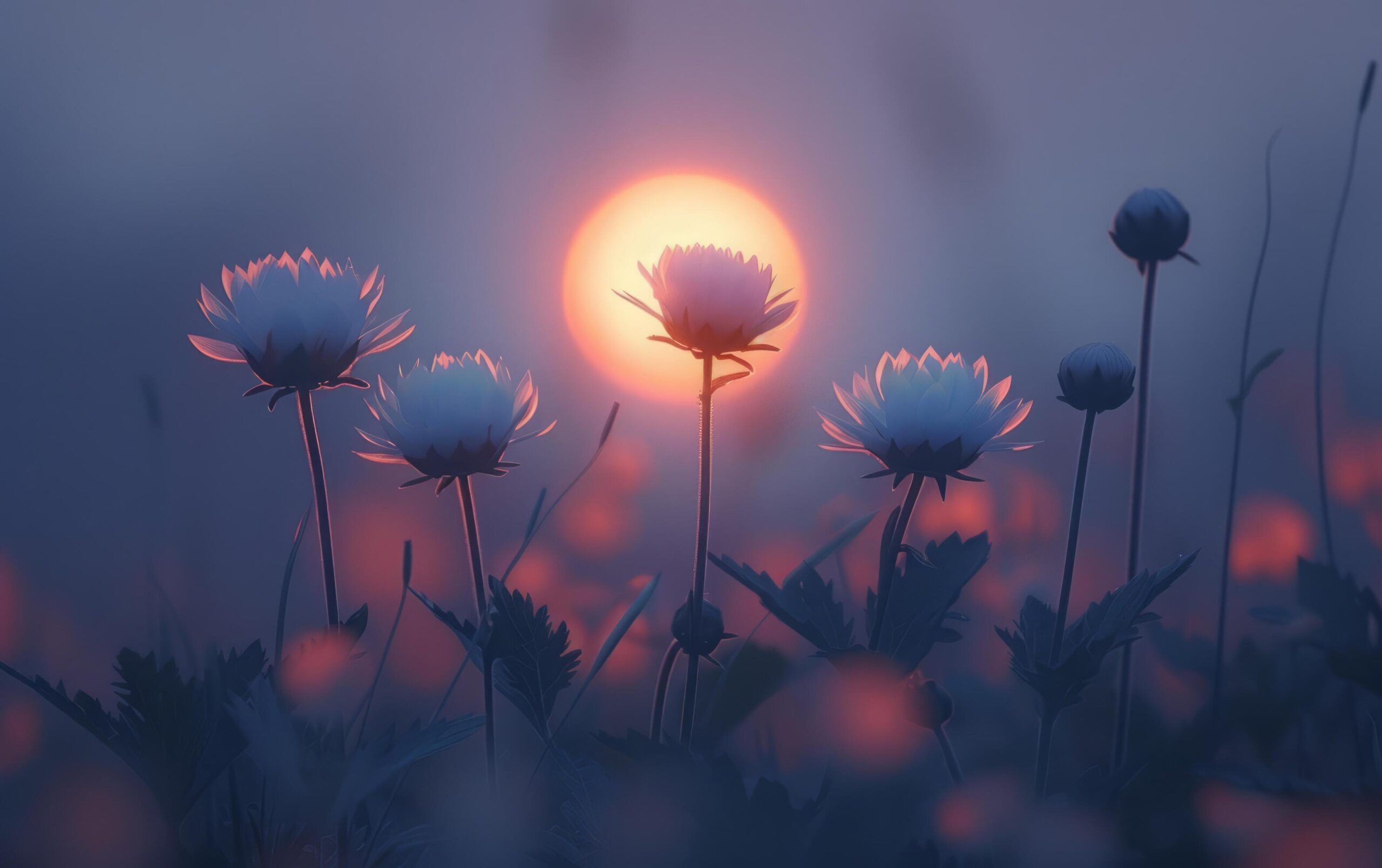 Ai-generated-ethereal-cosmos-flowers-bask-in-the-rosy-light-of-sunrise-free-photo