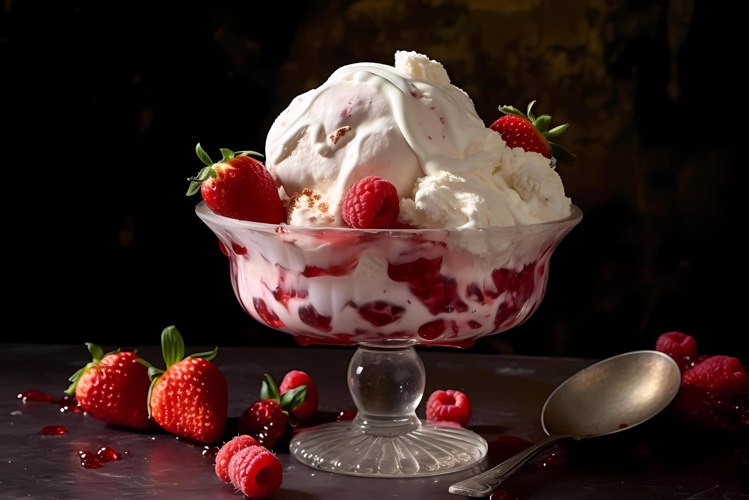 Ai-generated-eton-mess-originating-in-england-eton-mess-is-a-dessert-made-with-layers-of-crushed-meringue-whipped-cream-and-fresh-berries-creating-a-delightful-combination-of-textures-free-photo