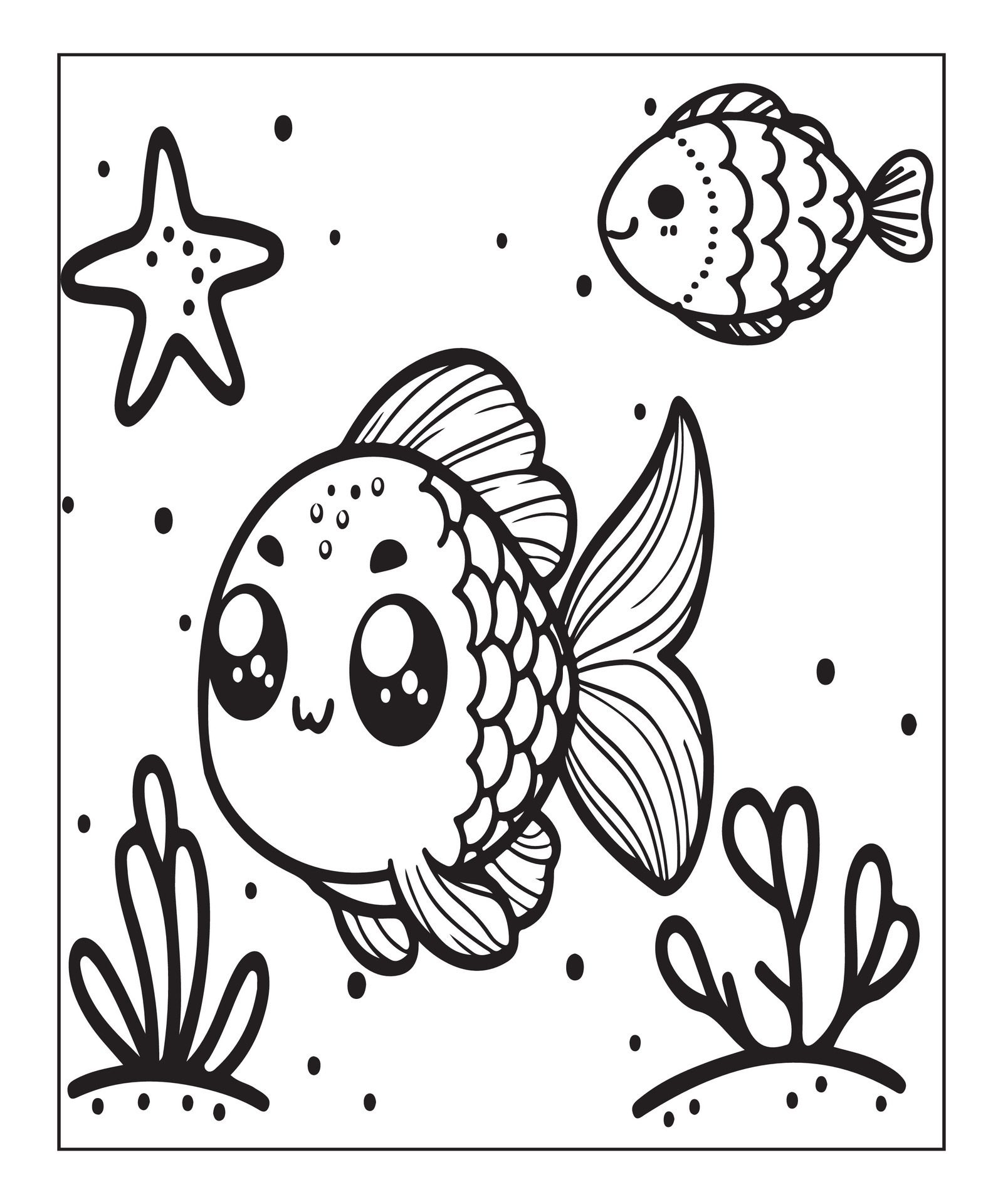 Ai-generated-fish-coloring-page-for-kids-free-vector