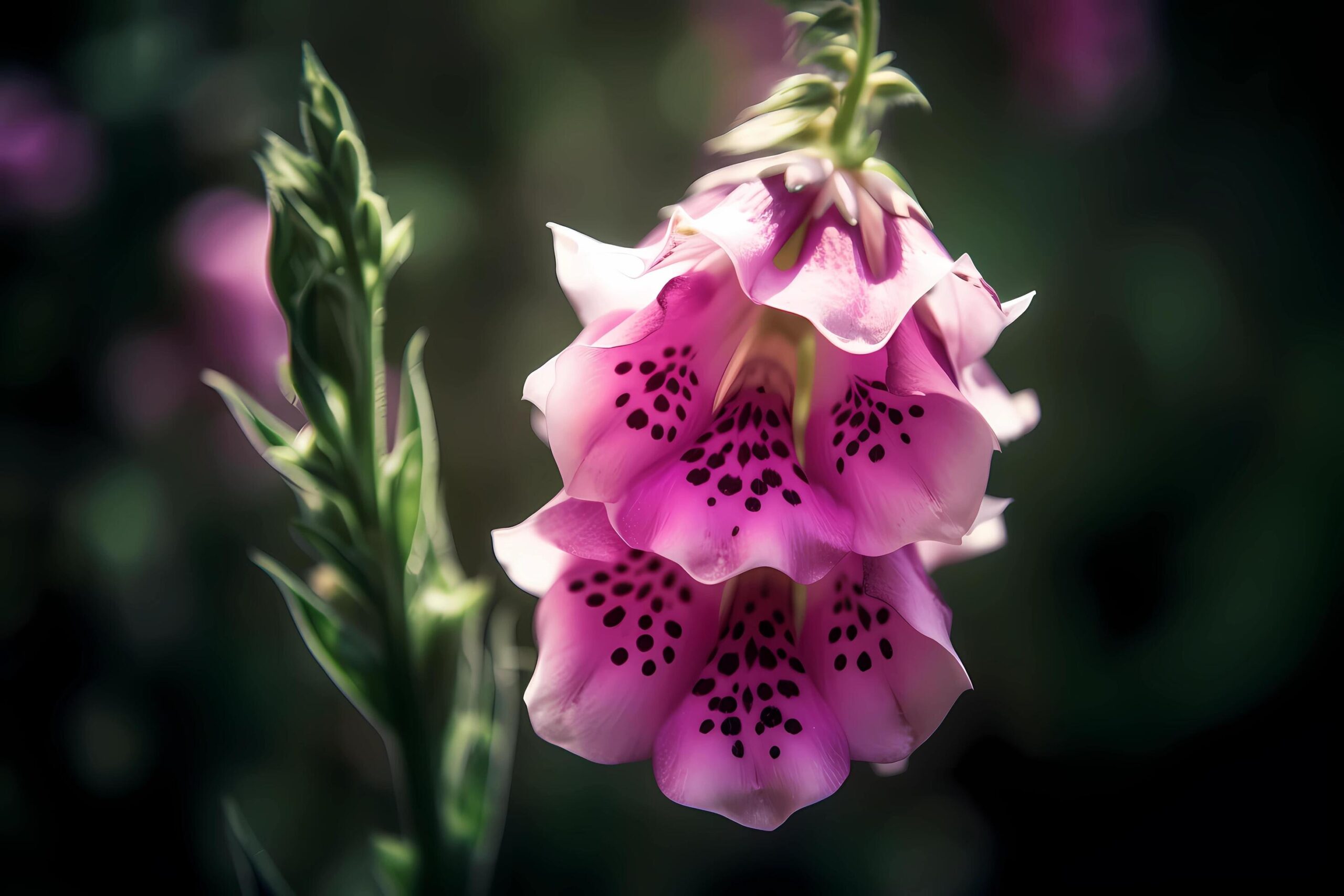 Ai-generated-foxglove-digitalis-flower-native-to-europe-known-for-their-tall-spikes-of-bell-shaped-blooms-and-various-colors-a-symbol-of-healing-and-protection-free-photo