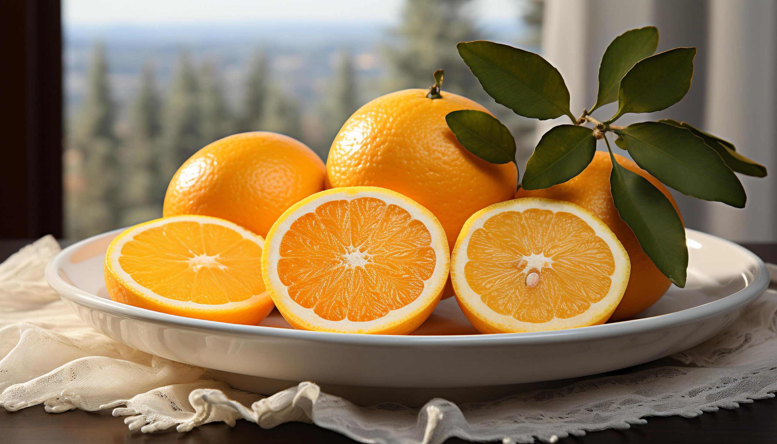 Ai-generated-fresh-citrus-fruits-on-wooden-table-healthy-and-delicious-generated-by-ai-free-photo