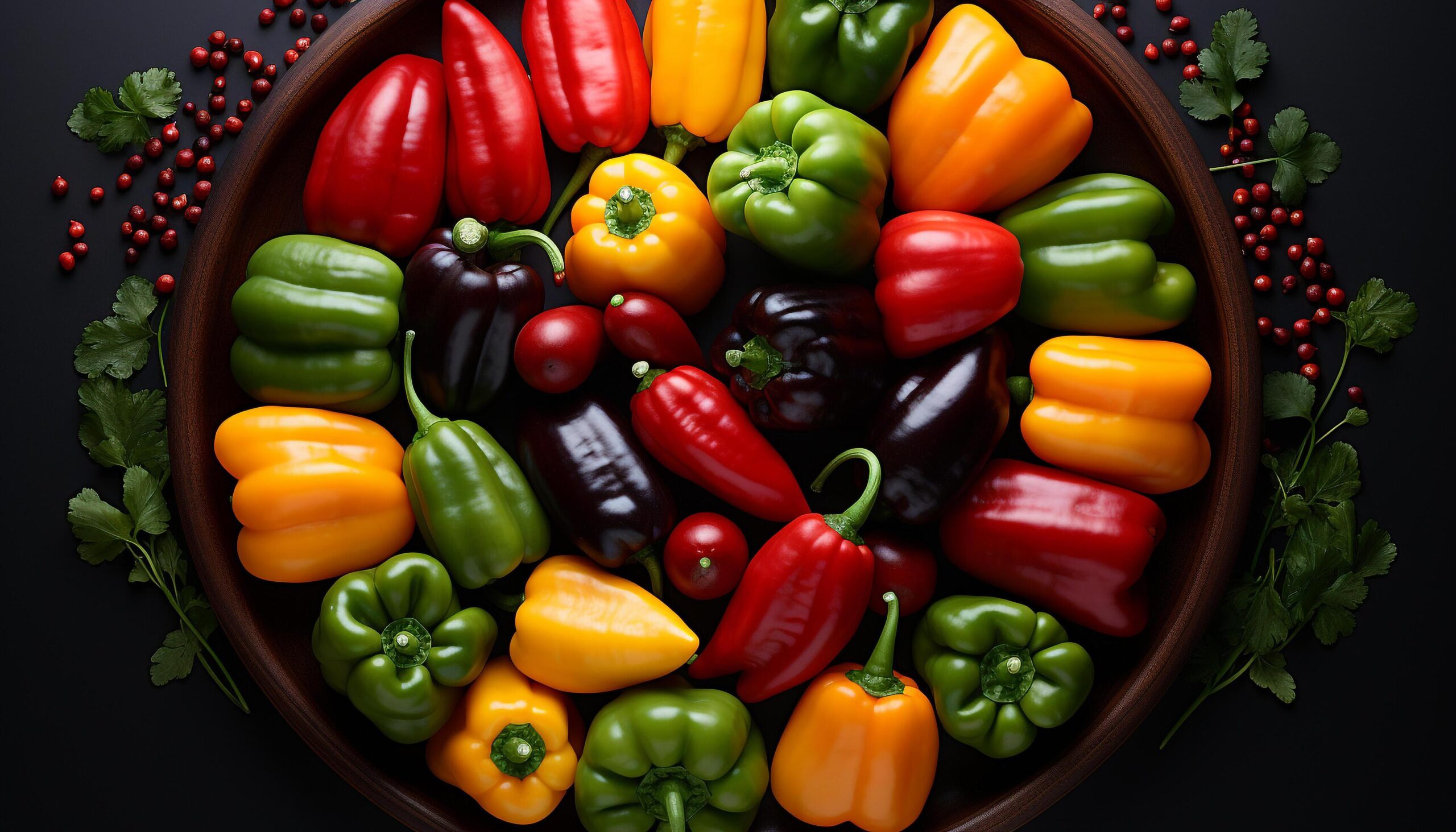 Ai-generated-fresh-colorful-vegetables-on-wood-table-healthy-vibrant-meal-generated-by-ai-free-photo
