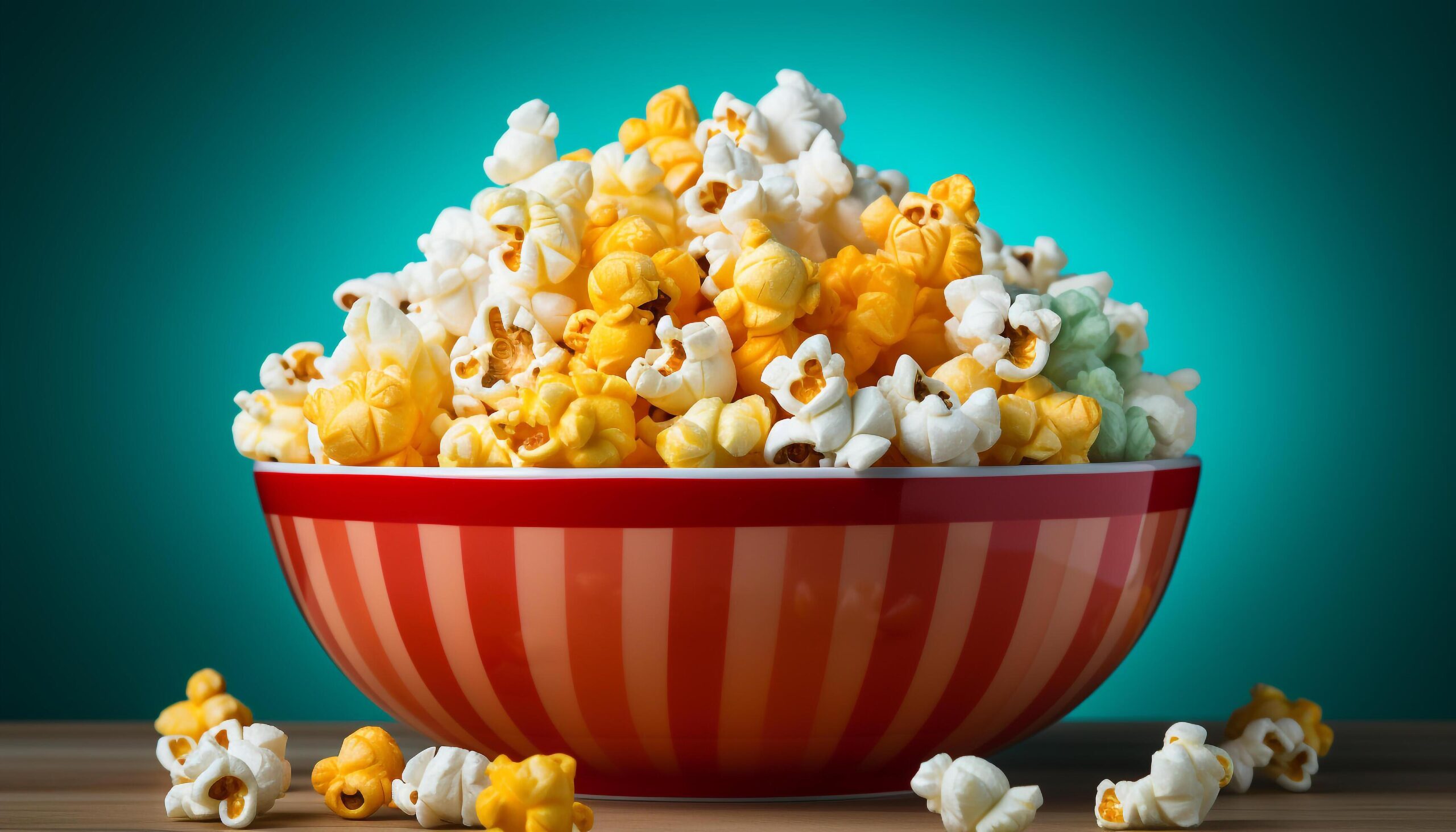Ai-generated-fresh-gourmet-candy-in-a-yellow-bowl-on-a-wooden-table-generated-by-ai-free-photo