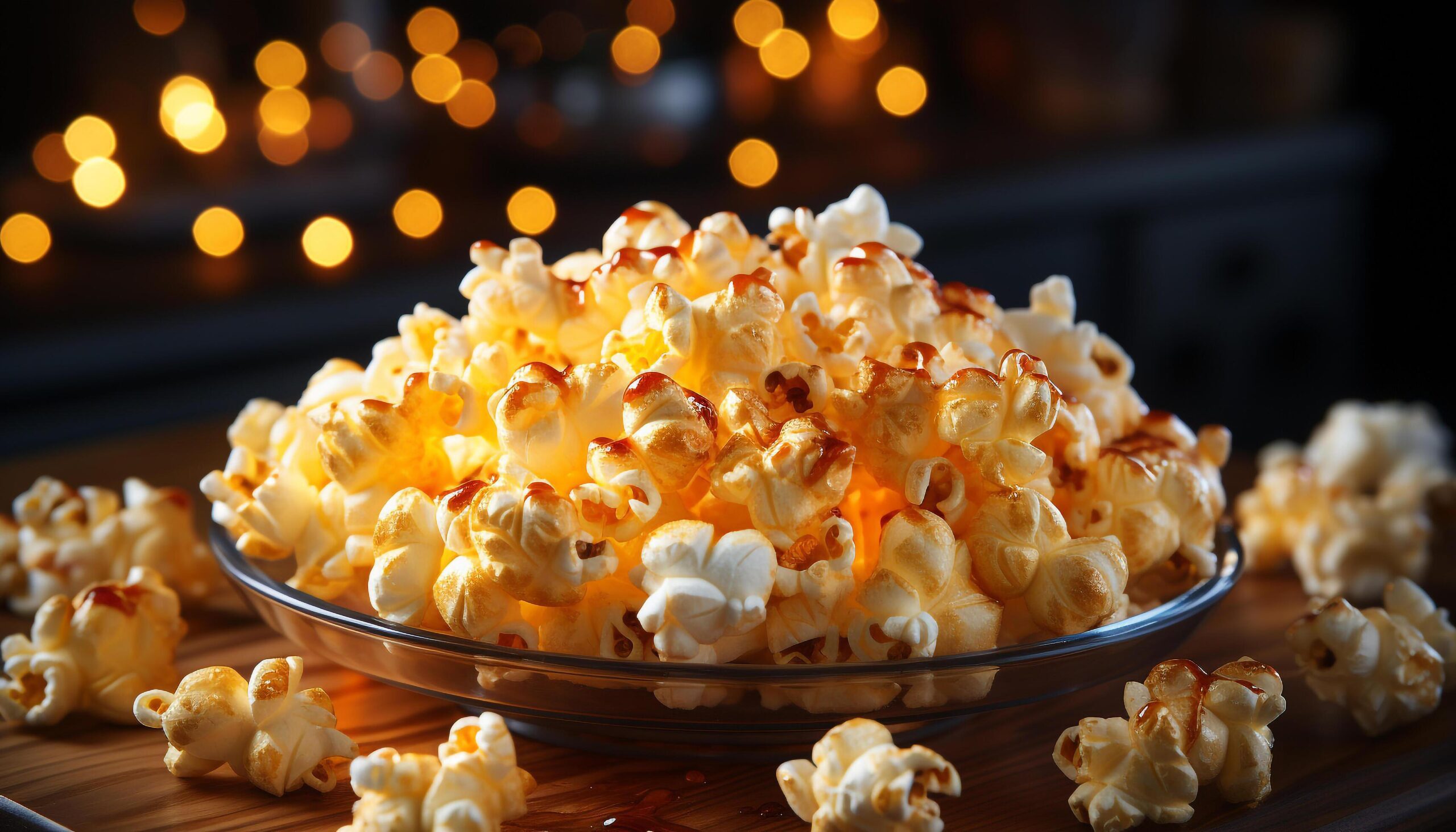 Ai-generated-fresh-gourmet-snack-on-wooden-table-perfect-for-movie-night-generated-by-ai-free-photo
