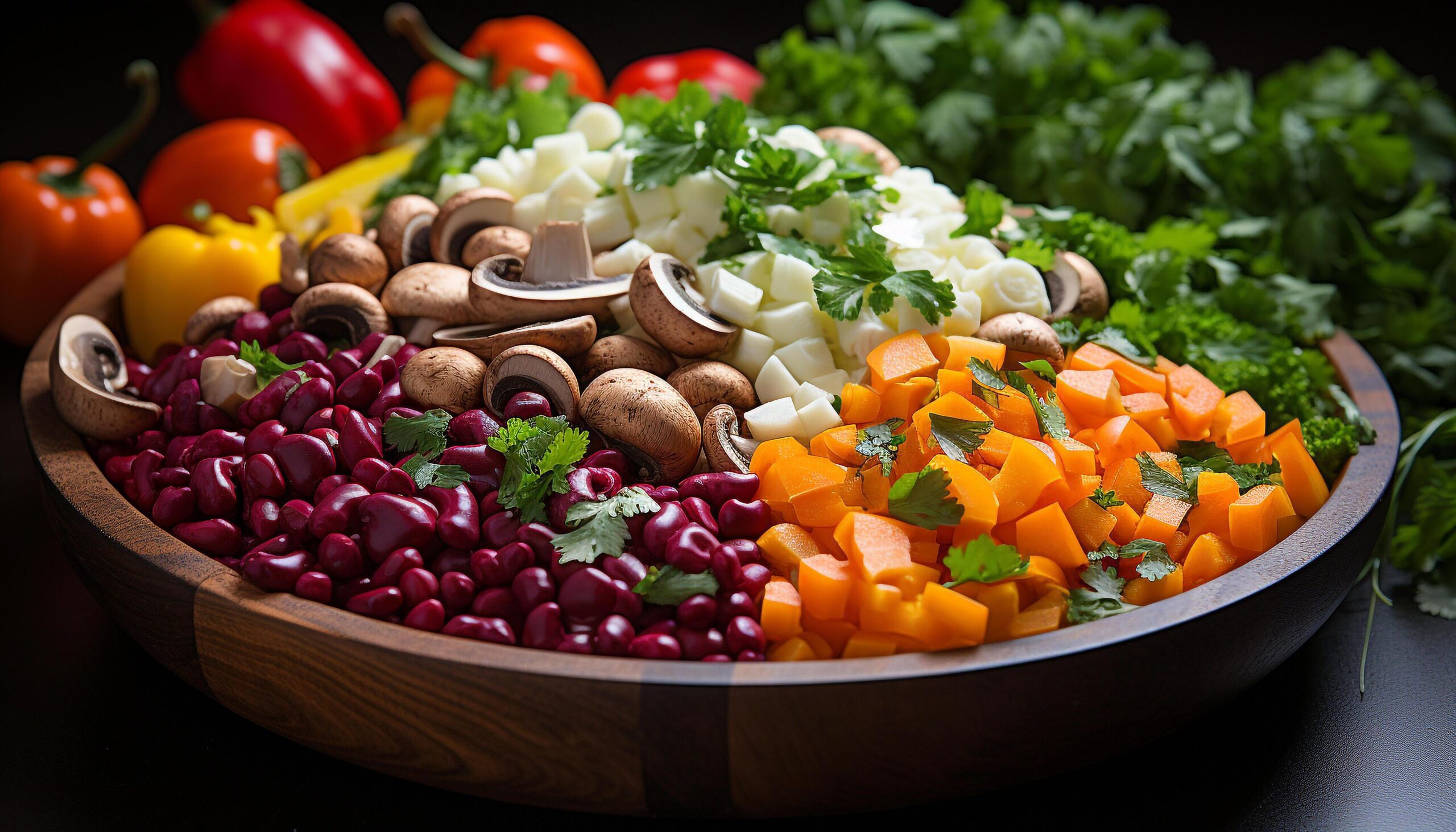 Ai-generated-fresh-healthy-salad-with-organic-vegetables-colorful-and-appetizing-generated-by-ai-free-photo