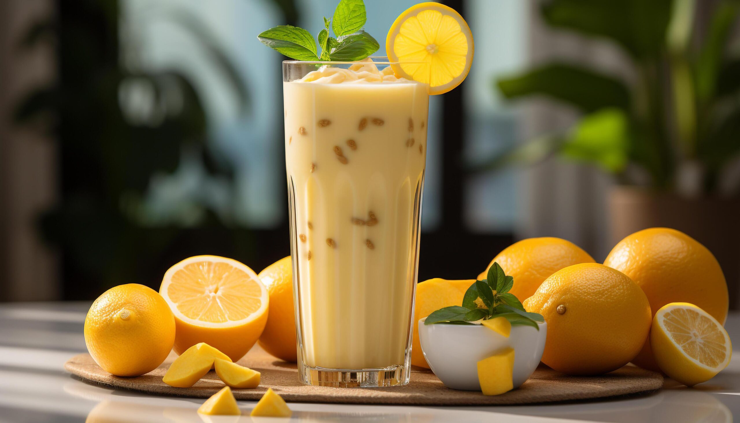 Ai-generated-fresh-lemonade-on-wooden-table-a-refreshing-summer-drink-generated-by-ai-free-photo