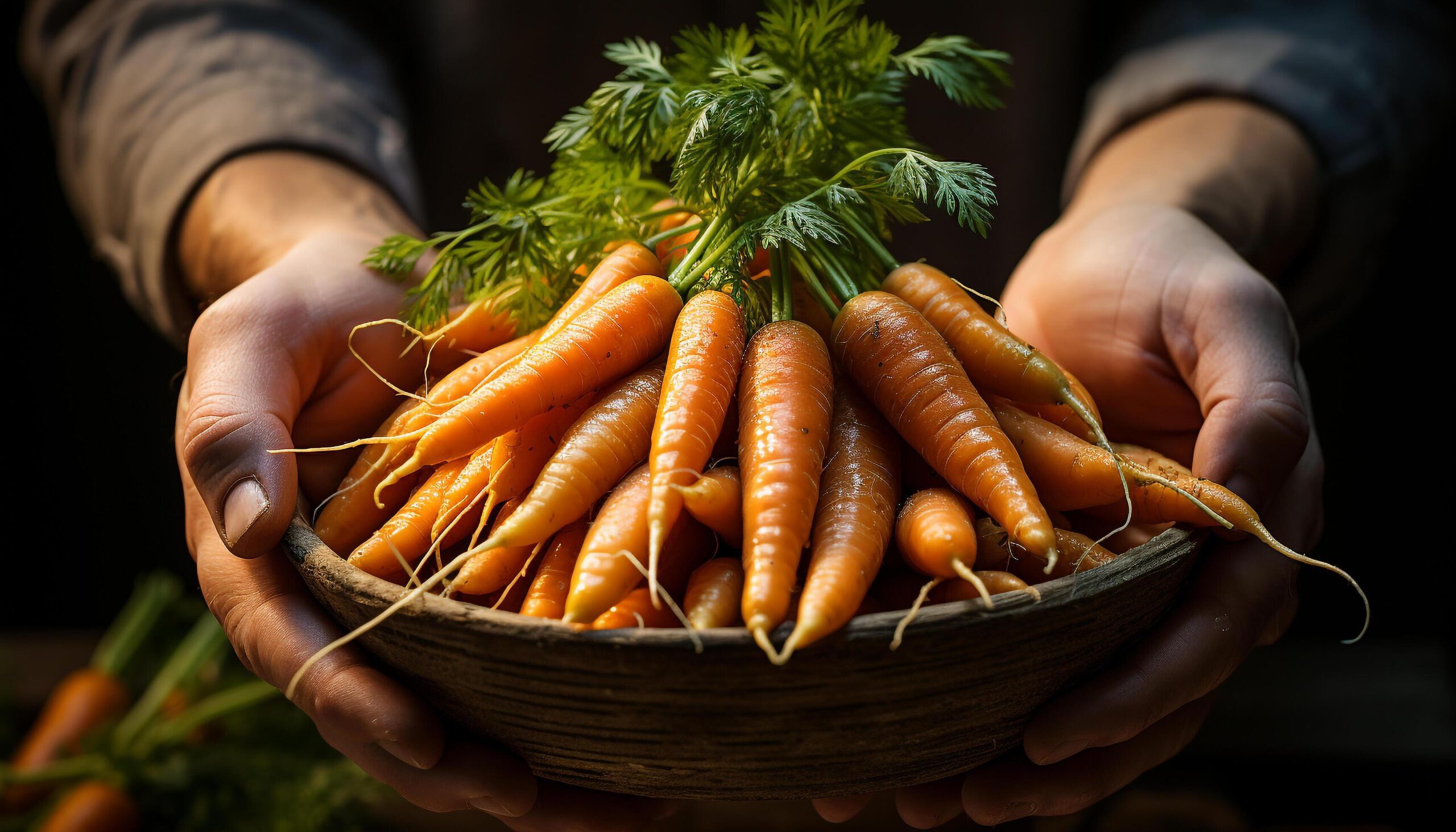 Ai-generated-fresh-organic-vegetables-hand-picked-from-the-farmer-basket-generated-by-ai-free-photo
