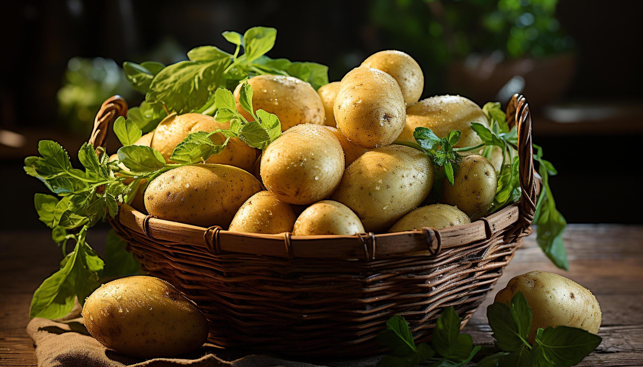 Ai-generated-fresh-organic-vegetables-in-a-wicker-basket-a-healthy-meal-generated-by-ai-free-photo