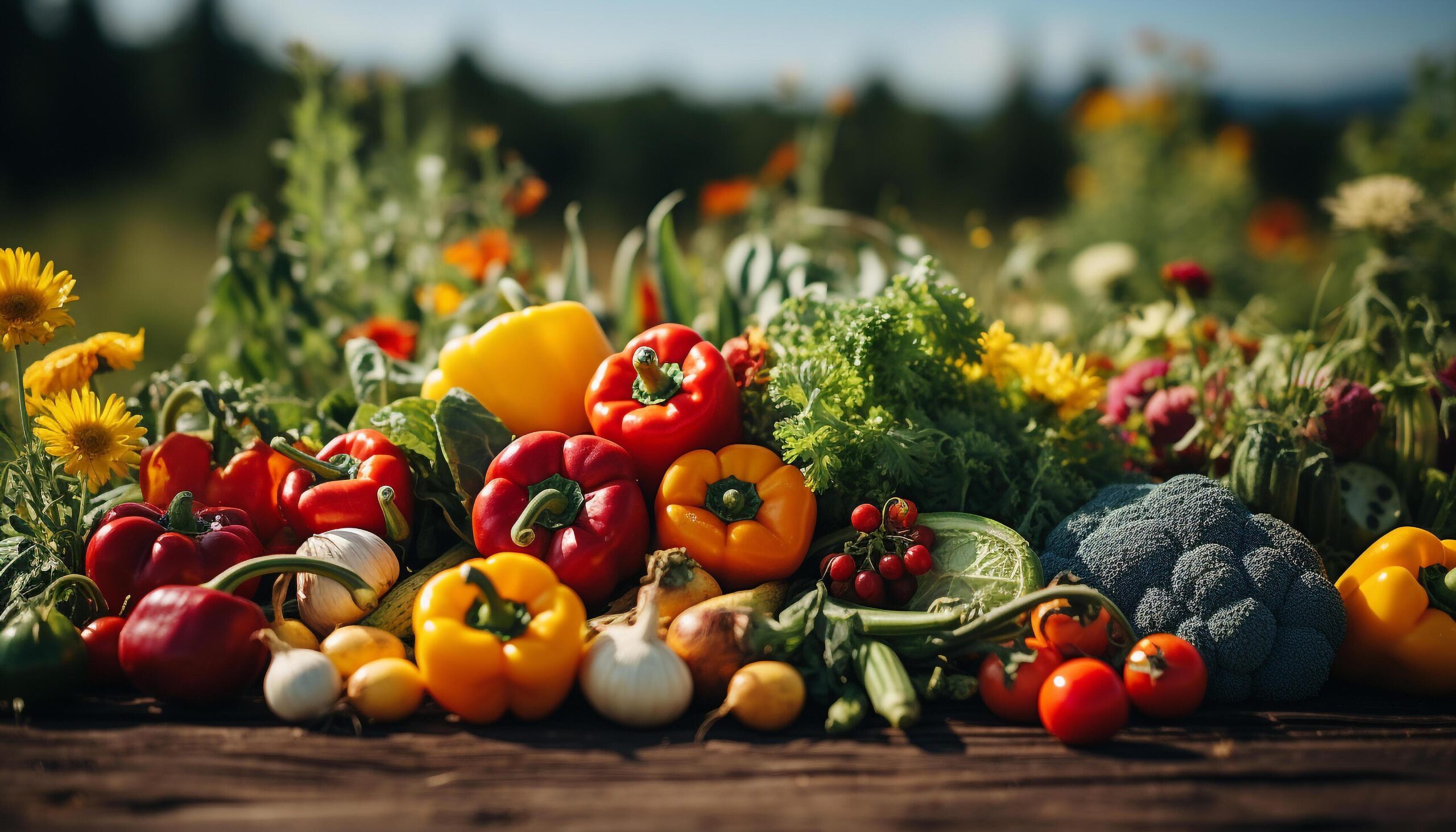 Ai-generated-fresh-organic-vegetables-on-rustic-wooden-table-a-healthy-feast-generated-by-ai-free-photo