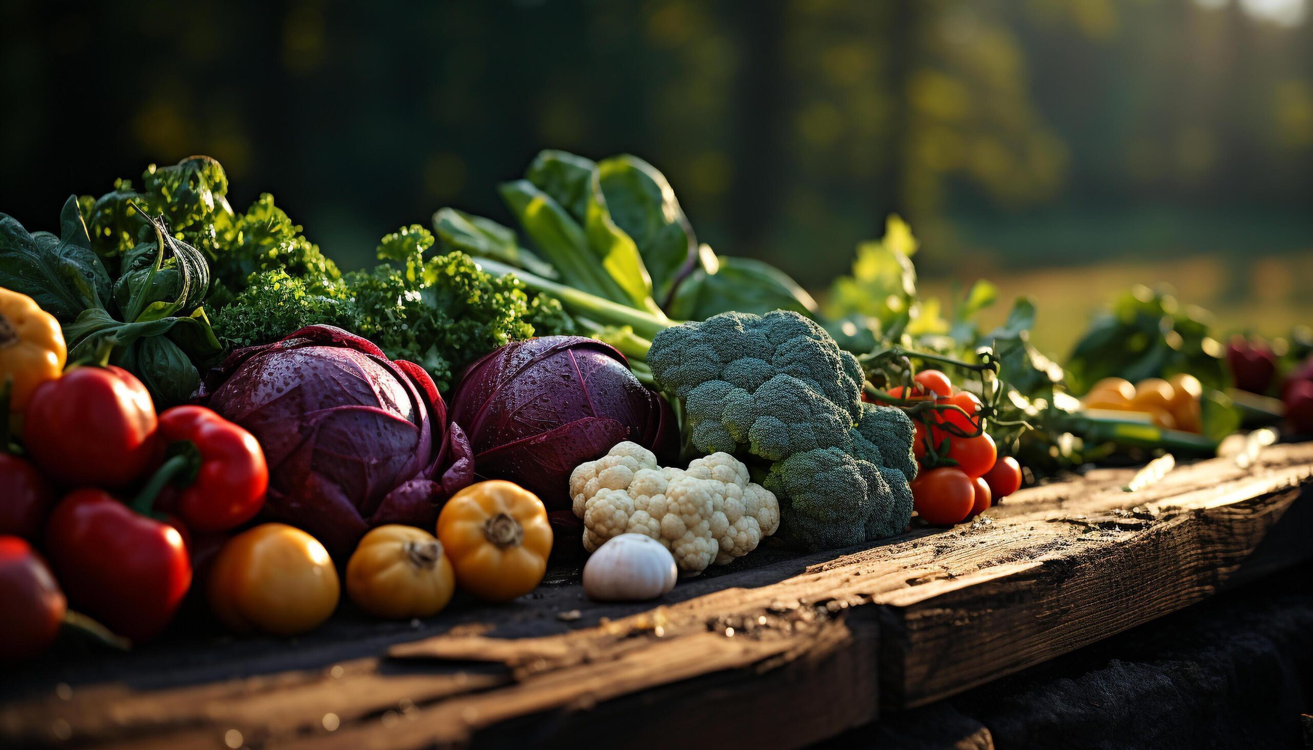 Ai-generated-fresh-organic-vegetables-on-rustic-wooden-table-autumn-harvest-generated-by-ai-free-photo