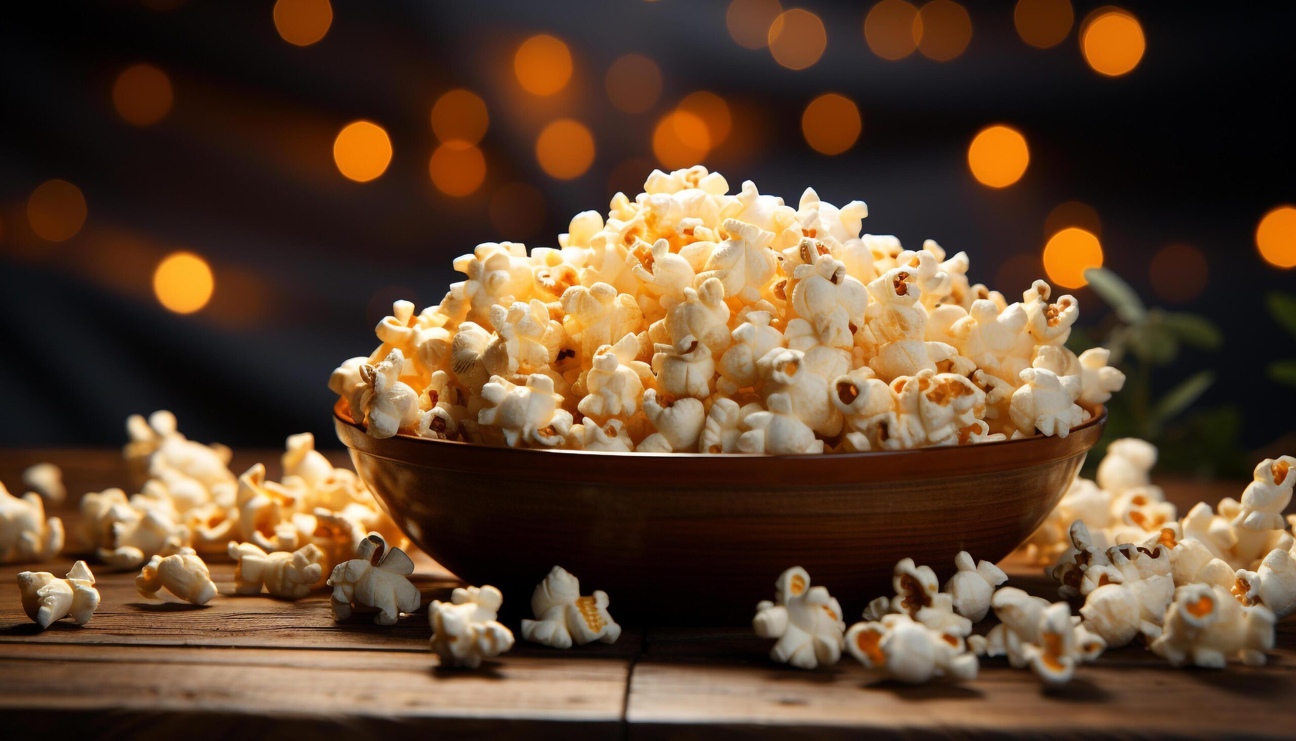 Ai-generated-fresh-popcorn-in-a-wooden-bowl-perfect-movie-night-snack-generated-by-ai-free-photo
