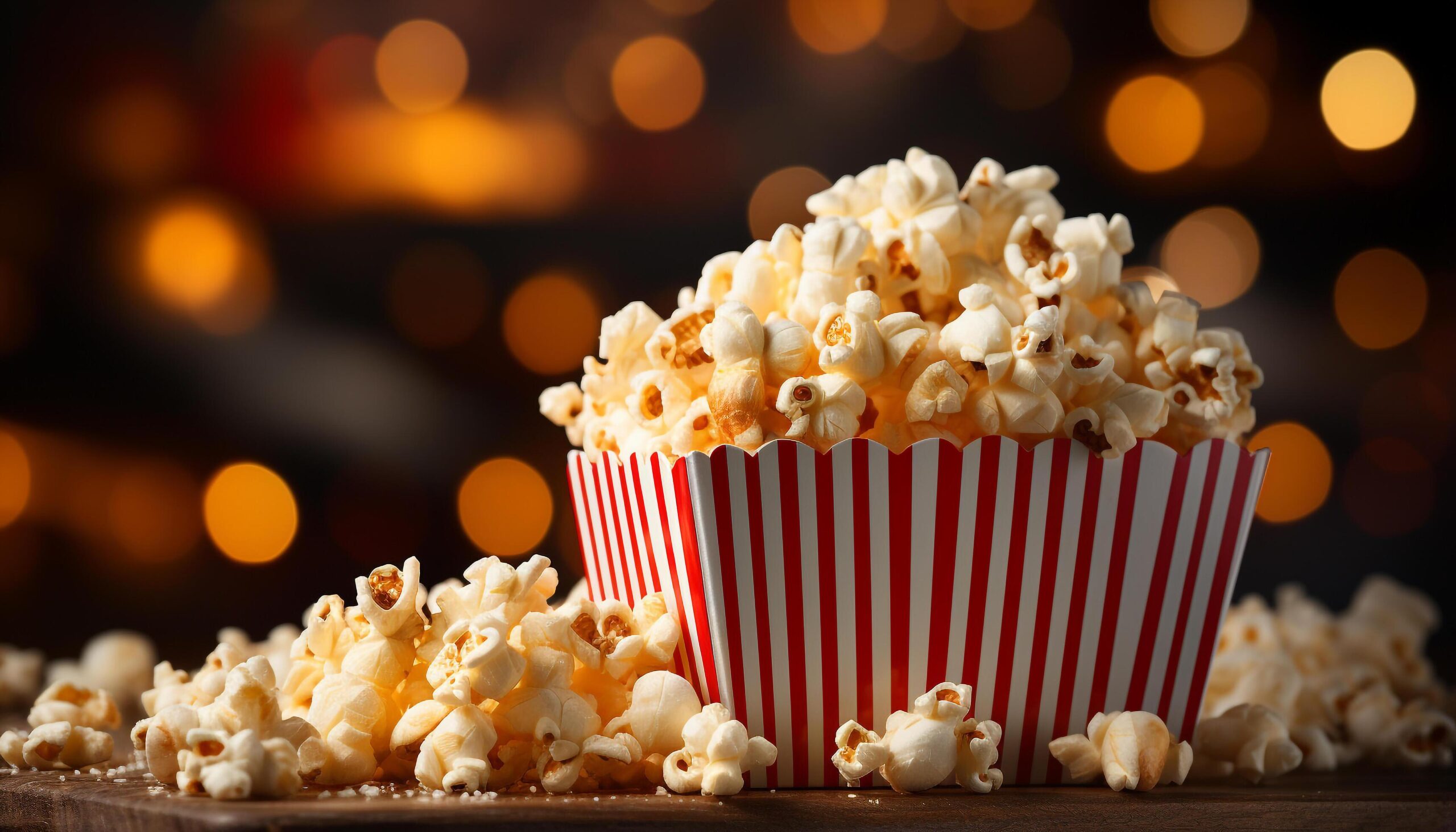 Ai-generated-fresh-popcorn-in-yellow-bucket-perfect-movie-theater-snack-generated-by-ai-free-photo
