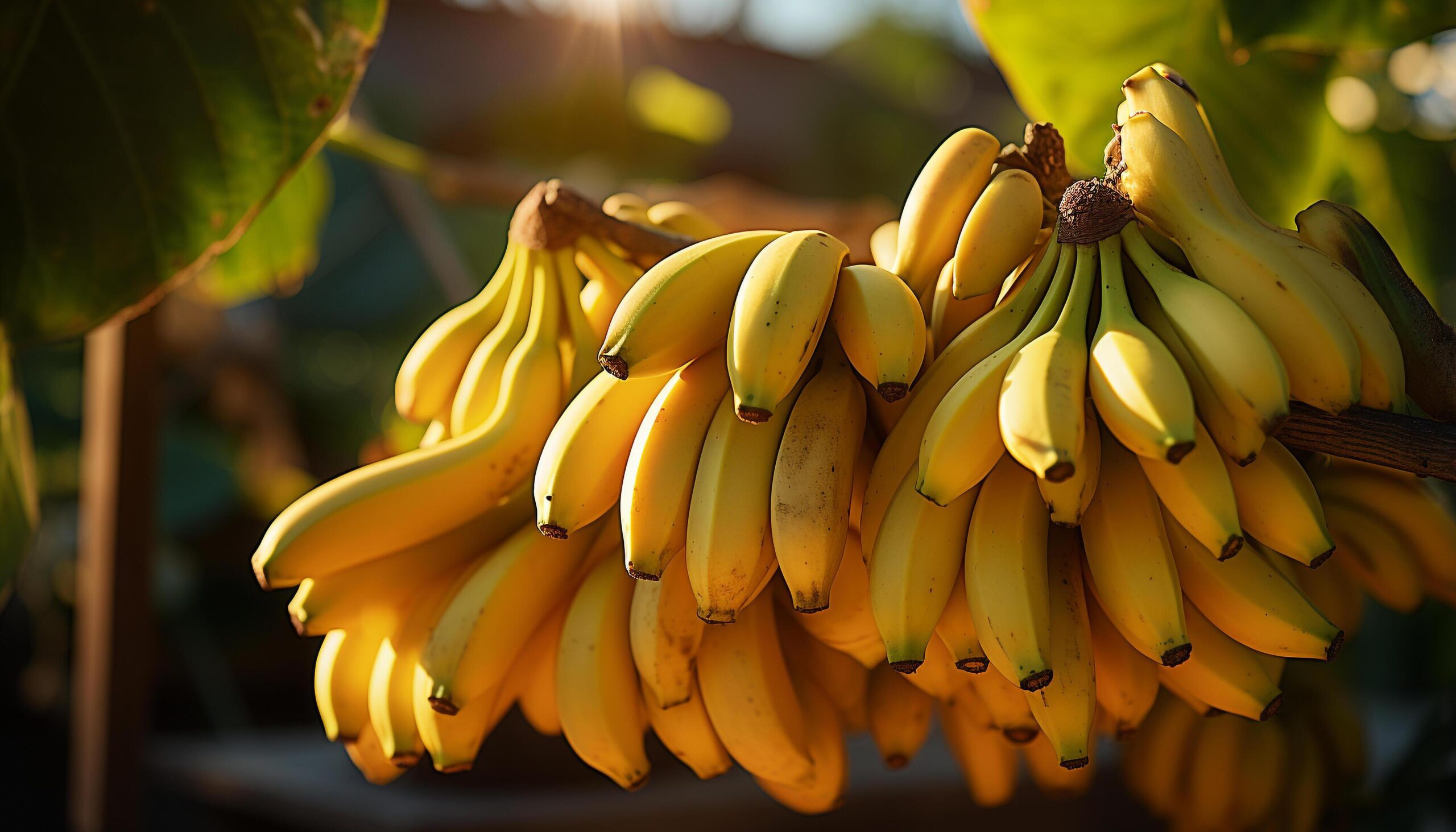 Ai-generated-fresh-ripe-banana-a-healthy-snack-in-vibrant-nature-generated-by-ai-free-photo