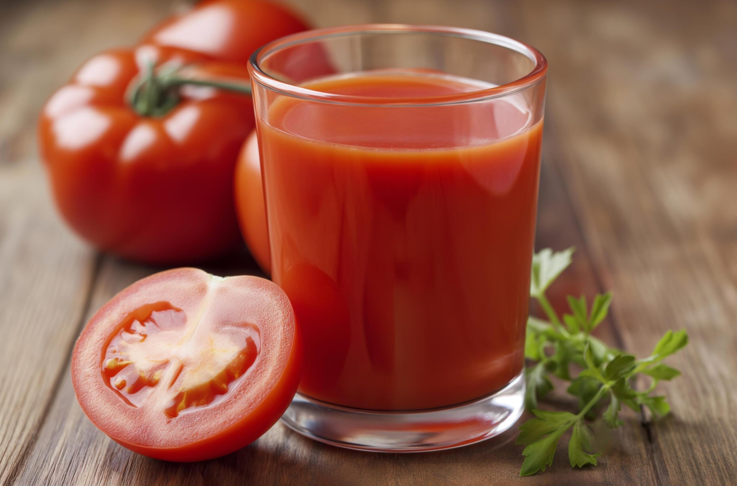 Ai-generated-fresh-tomato-juice-in-a-glass-free-photo