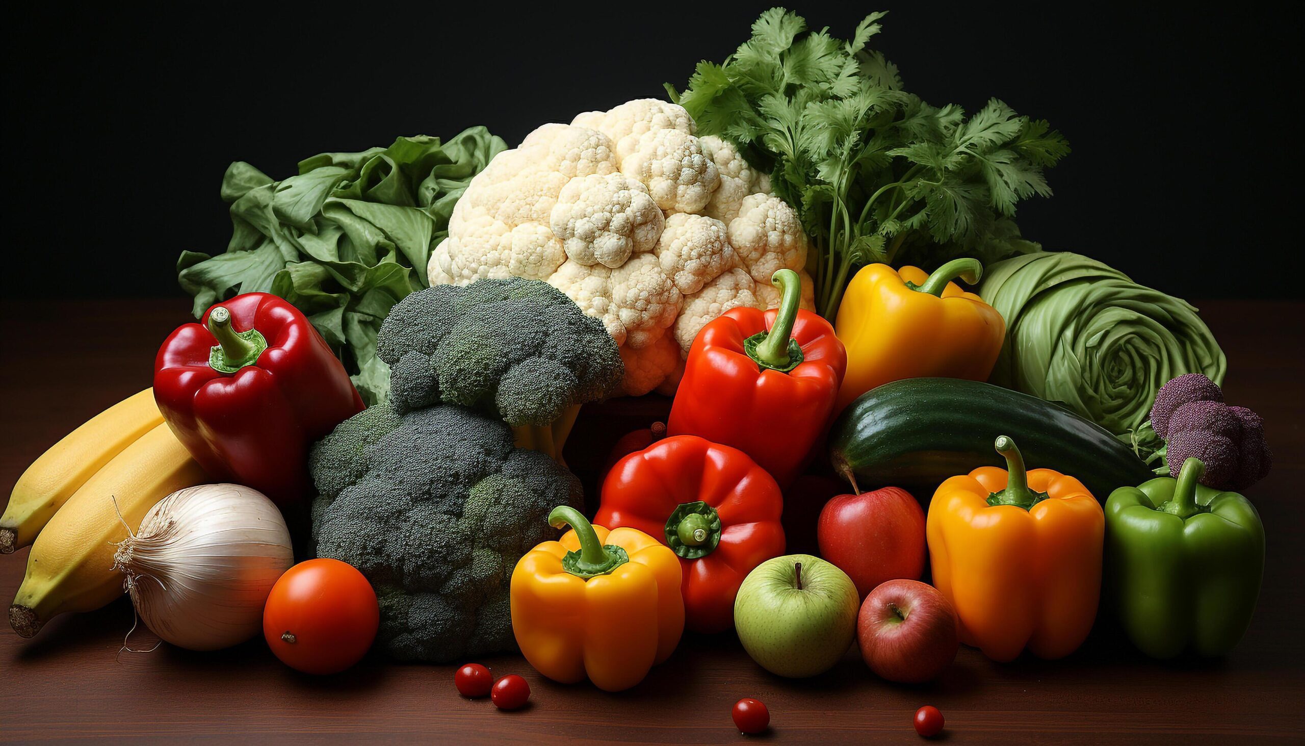Ai-generated-fresh-vegetables-healthy-eating-organic-salad-colorful-variation-on-table-generated-by-ai-free-photo