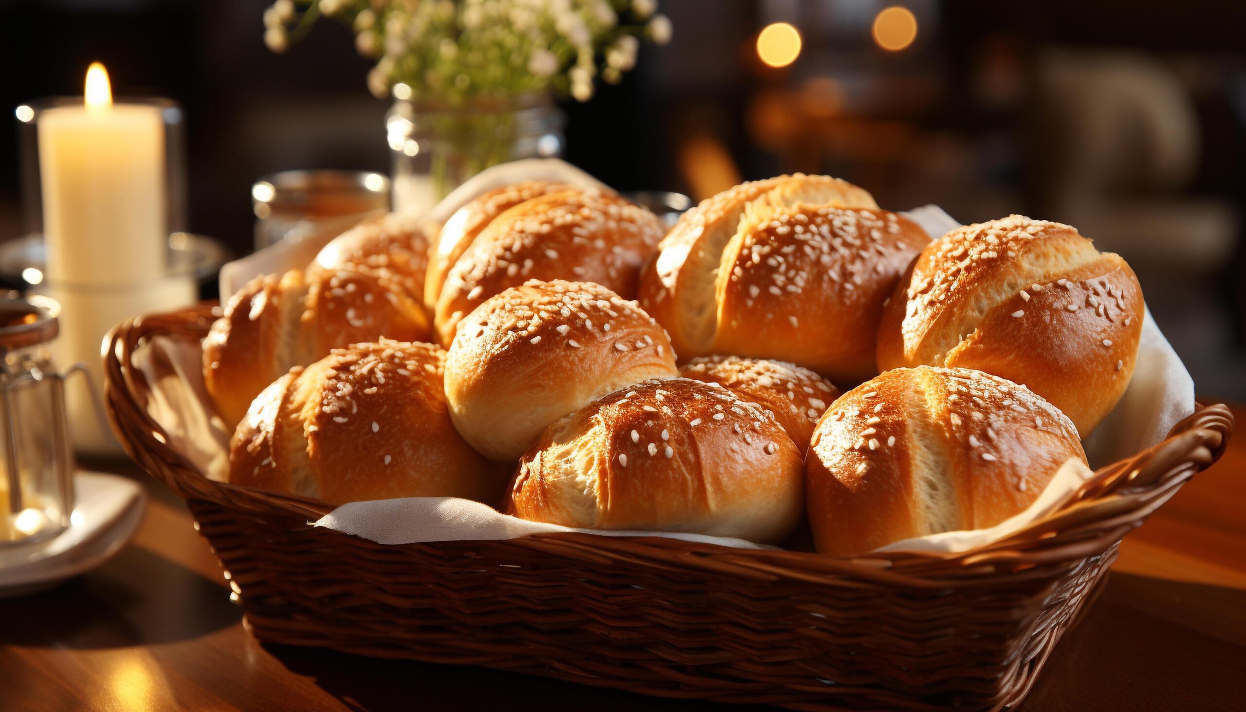 Ai-generated-freshly-baked-homemade-bread-on-rustic-wooden-table-ready-to-eat-snack-generated-by-ai-free-photo