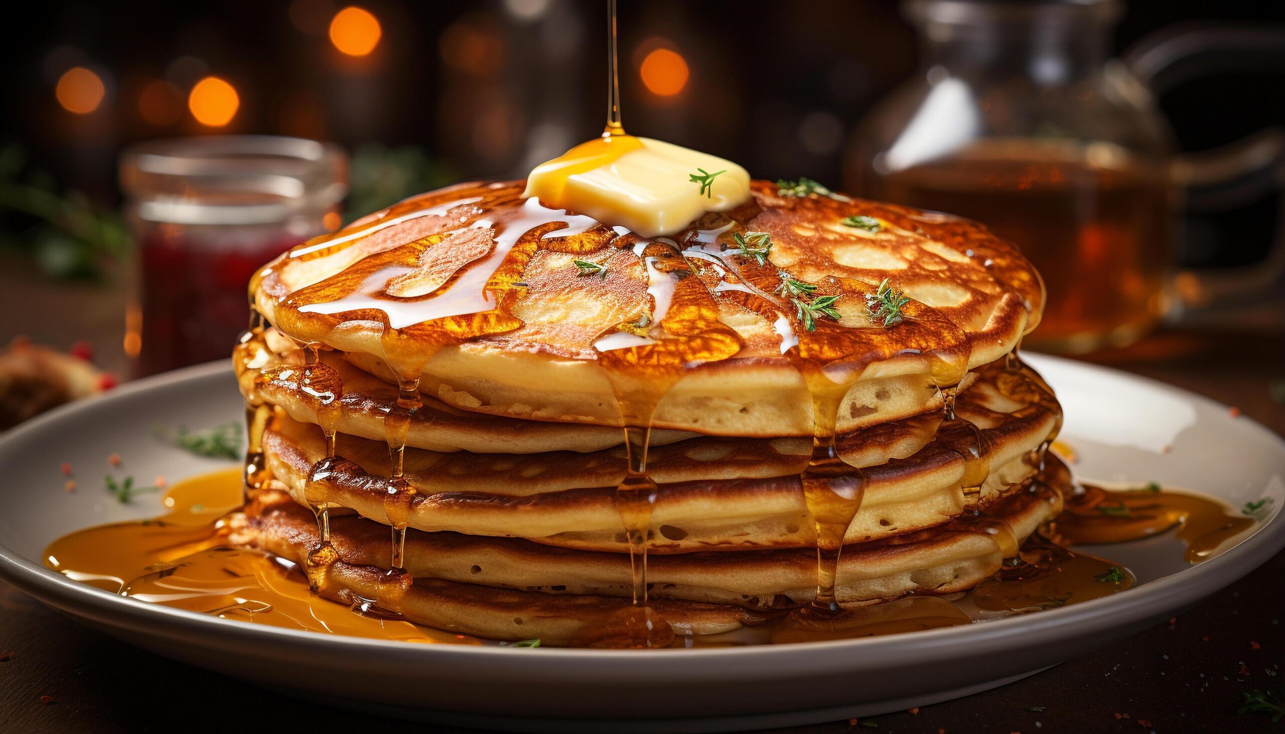Ai-generated-freshly-baked-homemade-buttermilk-pancakes-with-syrup-and-berries-generated-by-ai-free-photo
