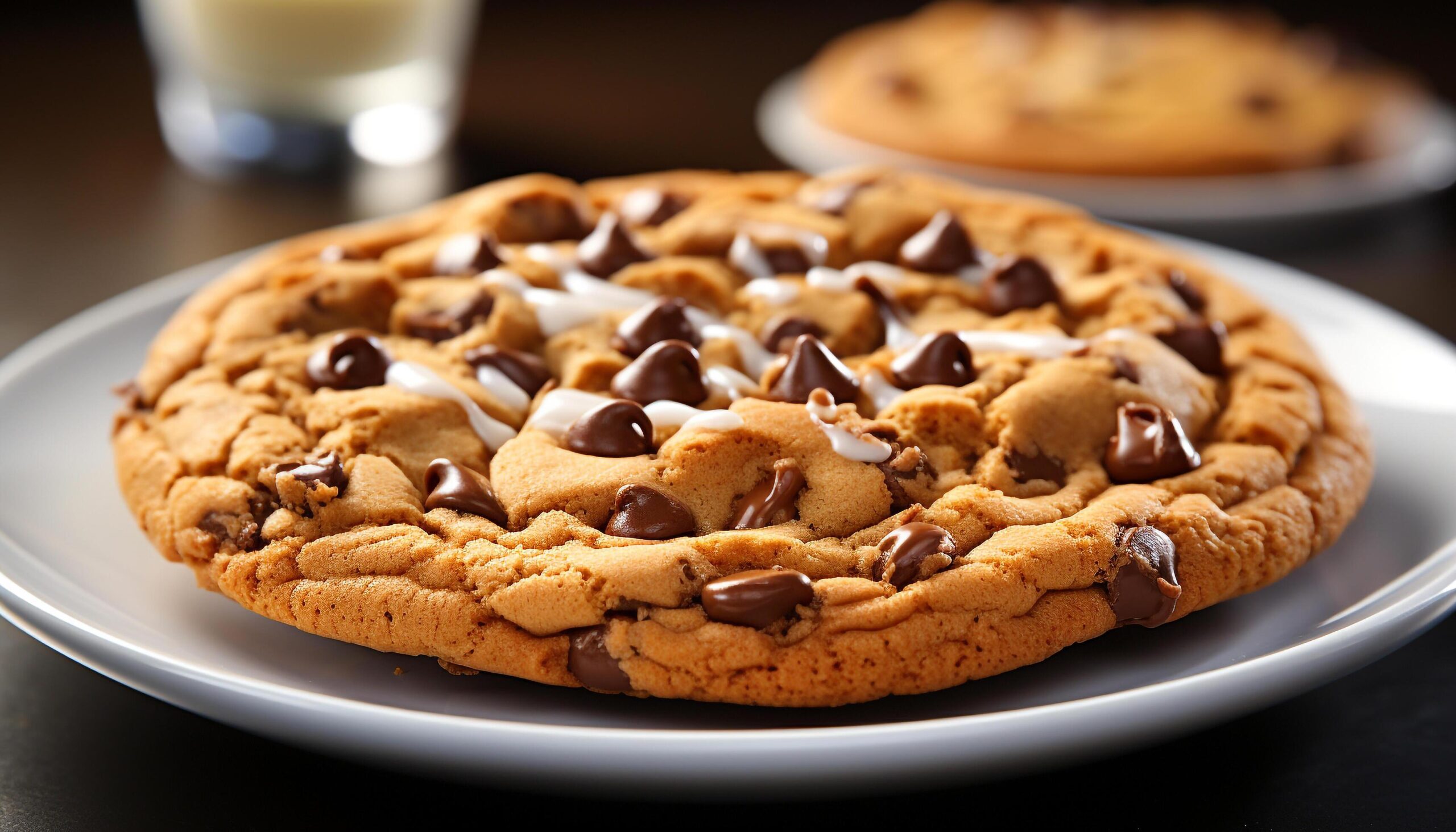 Ai-generated-freshly-baked-homemade-chocolate-chip-cookies-on-a-rustic-plate-generated-by-ai-free-photo