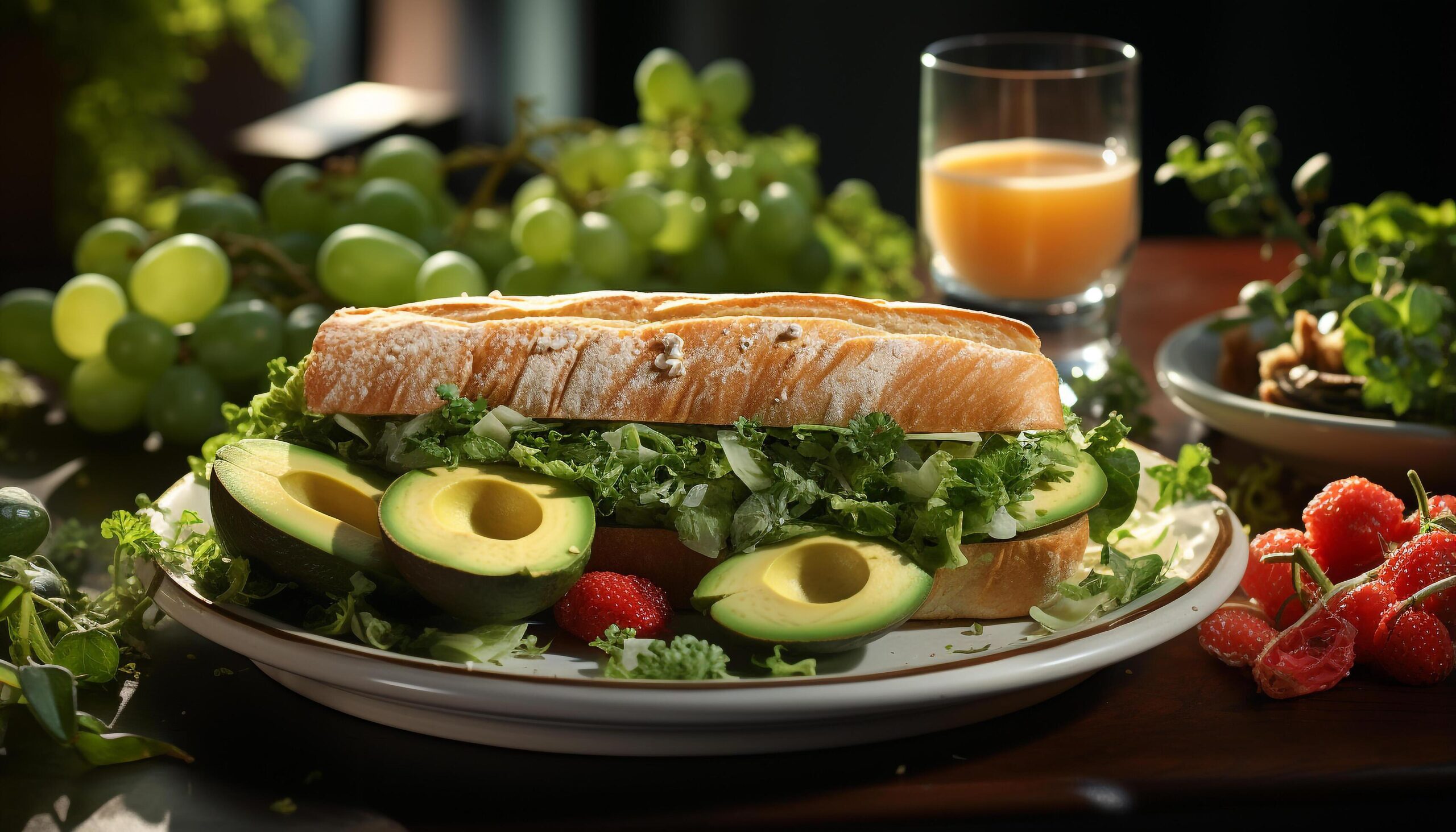 Ai-generated-freshness-and-health-on-a-plate-salad-avocado-tomato-vegetable-generated-by-ai-free-photo