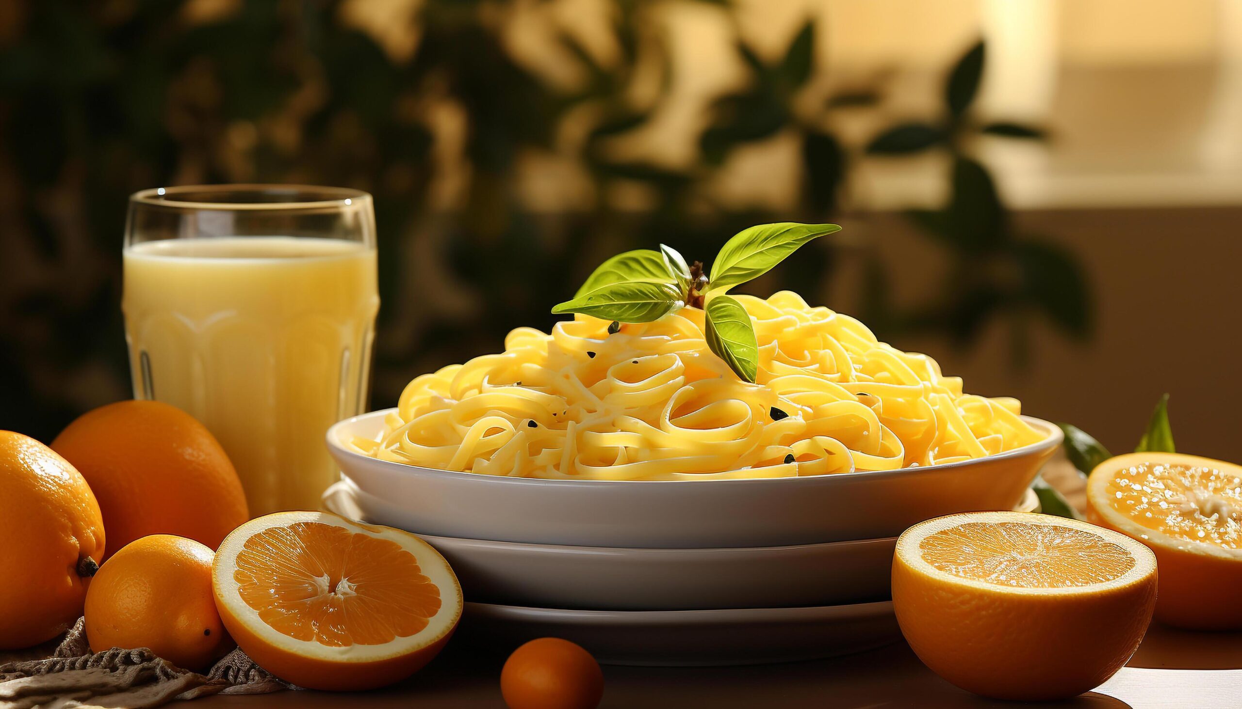 Ai-generated-freshness-and-healthy-eating-on-a-gourmet-table-with-pasta-generated-by-ai-free-photo