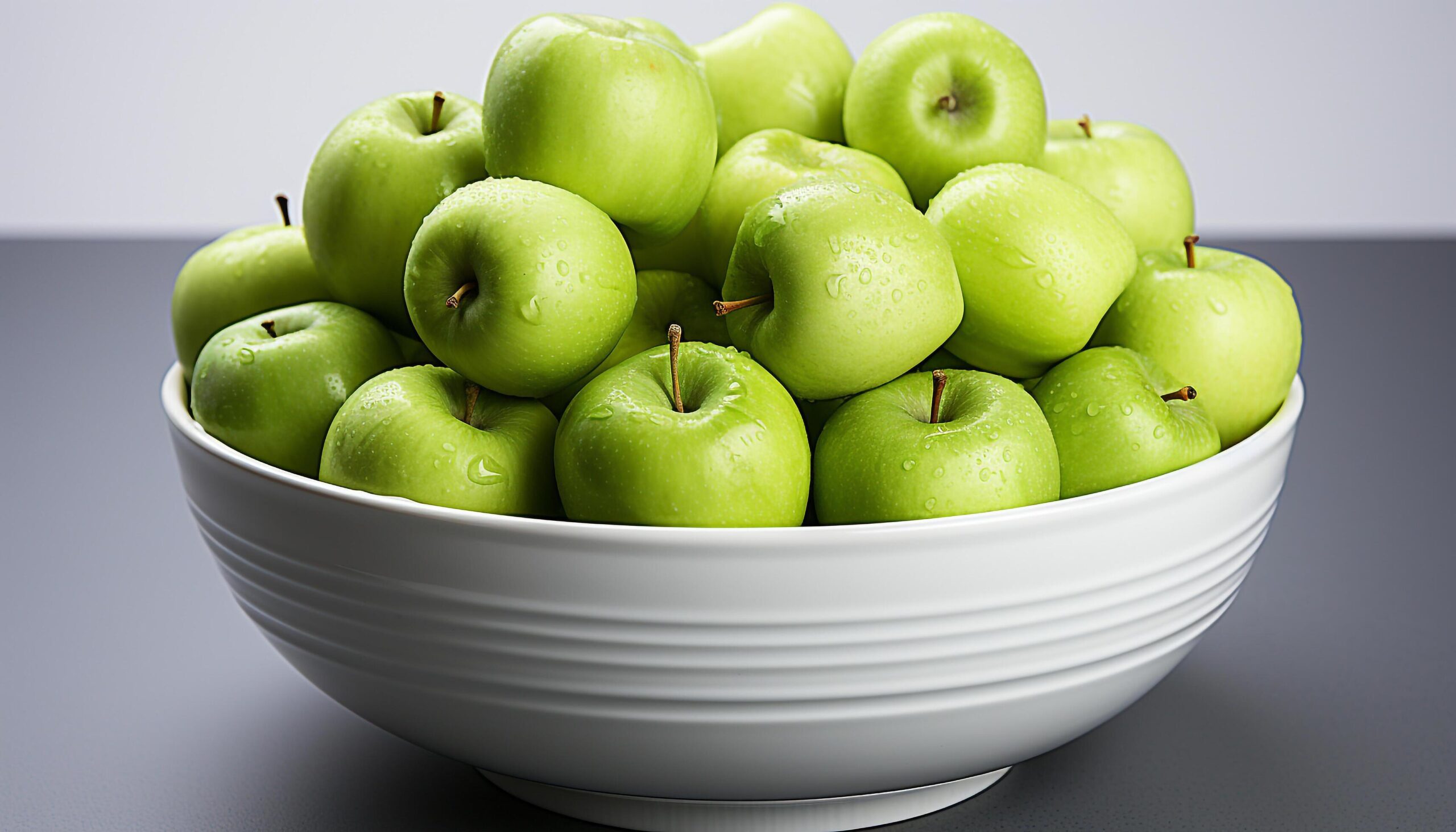 Ai-generated-freshness-and-nature-in-a-bowl-of-healthy-green-apples-generated-by-ai-free-photo