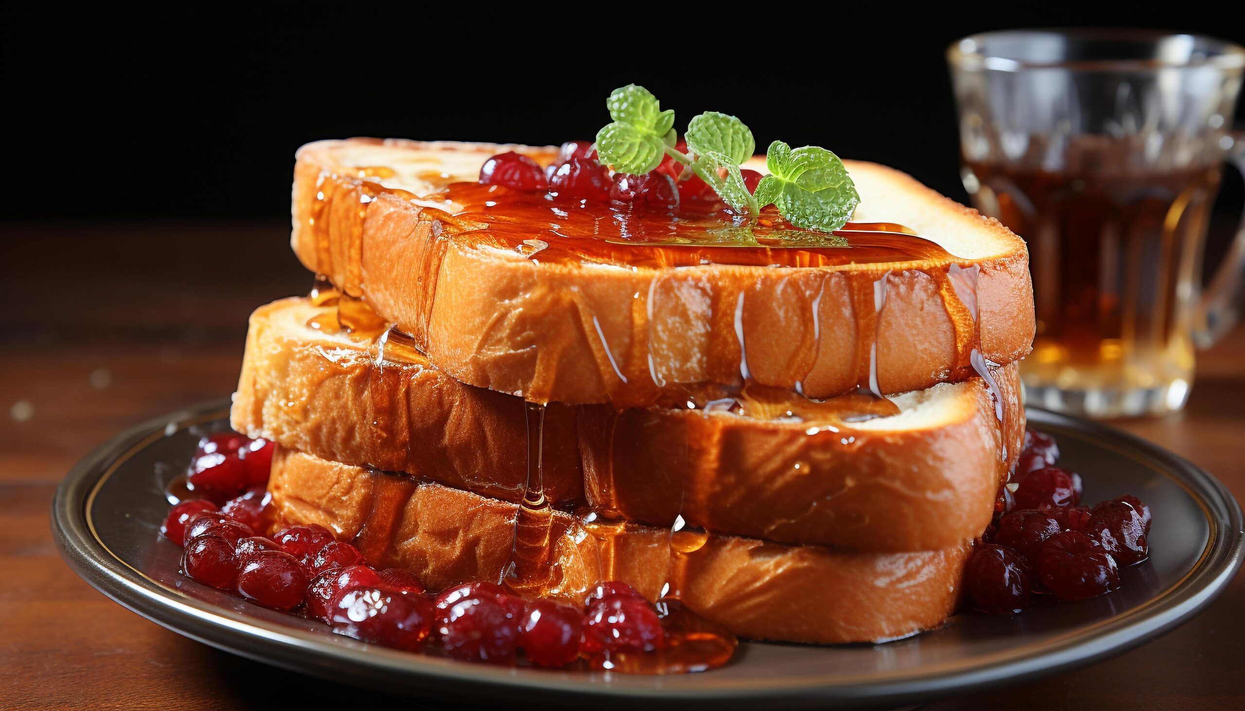 Ai-generated-freshness-and-sweetness-on-a-gourmet-plate-of-fruit-generated-by-ai-free-photo