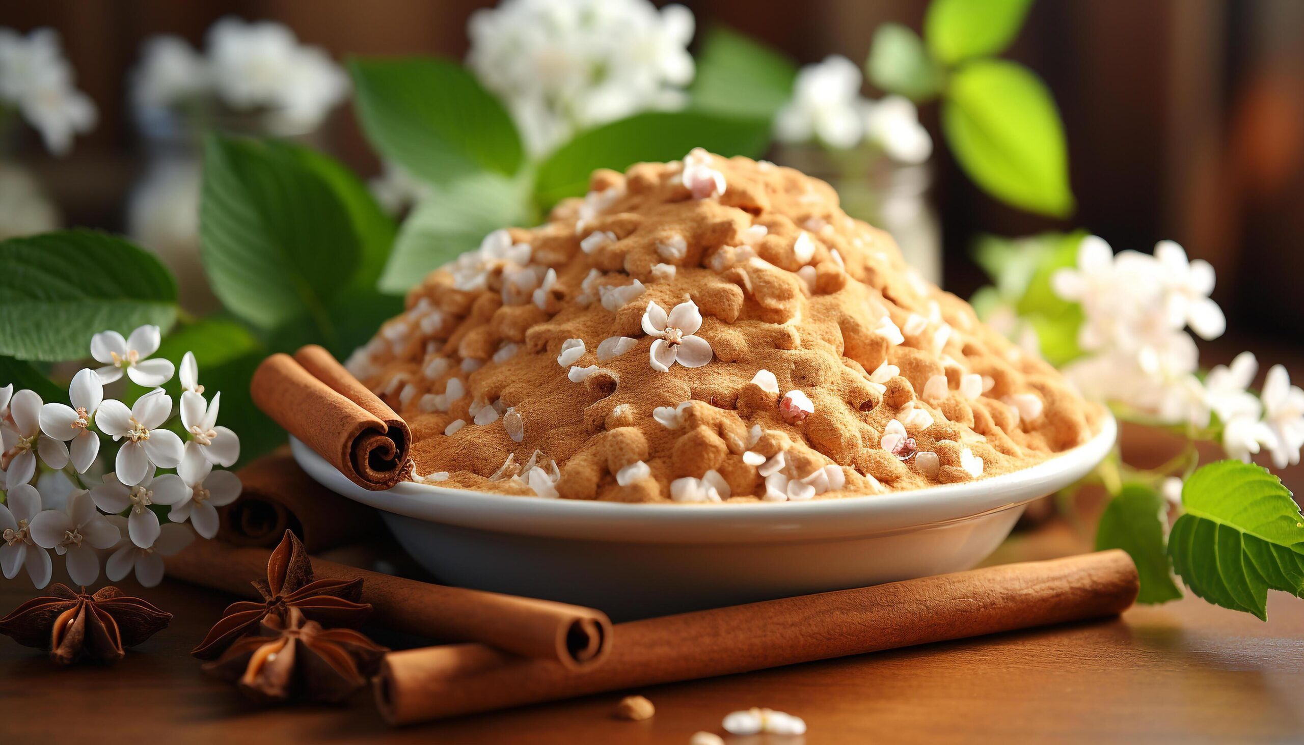 Ai-generated-freshness-and-sweetness-on-a-wooden-table-nature-gourmet-dessert-generated-by-ai-free-photo