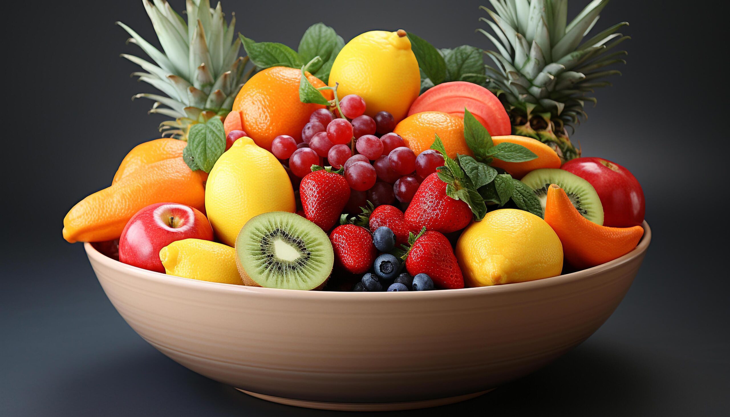 Ai-generated-freshness-and-variety-in-a-vibrant-fruit-bowl-salad-generated-by-ai-free-photo