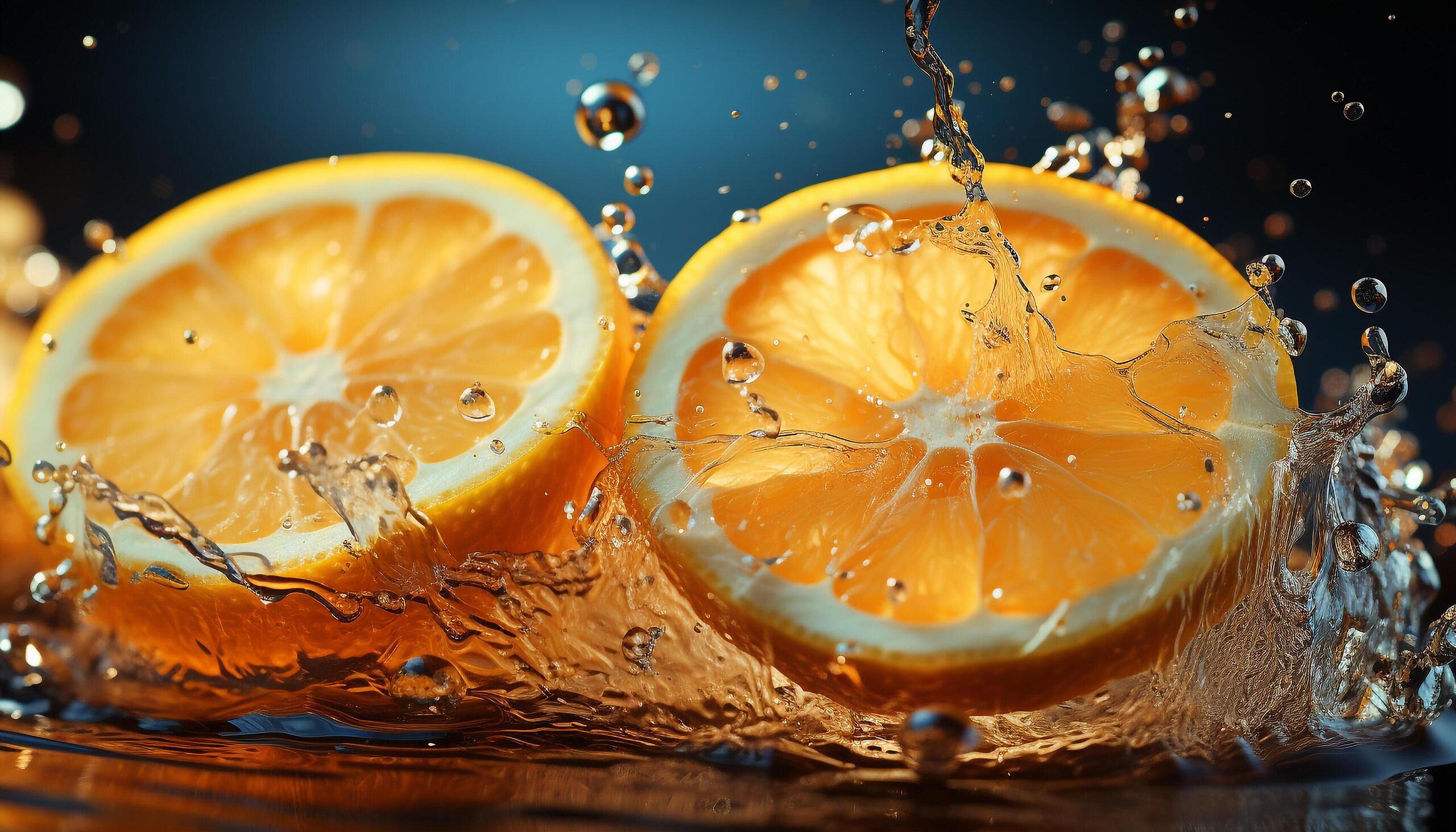 Ai-generated-freshness-drops-lemon-slice-wet-citrus-fruit-liquid-splash-generated-by-ai-free-photo