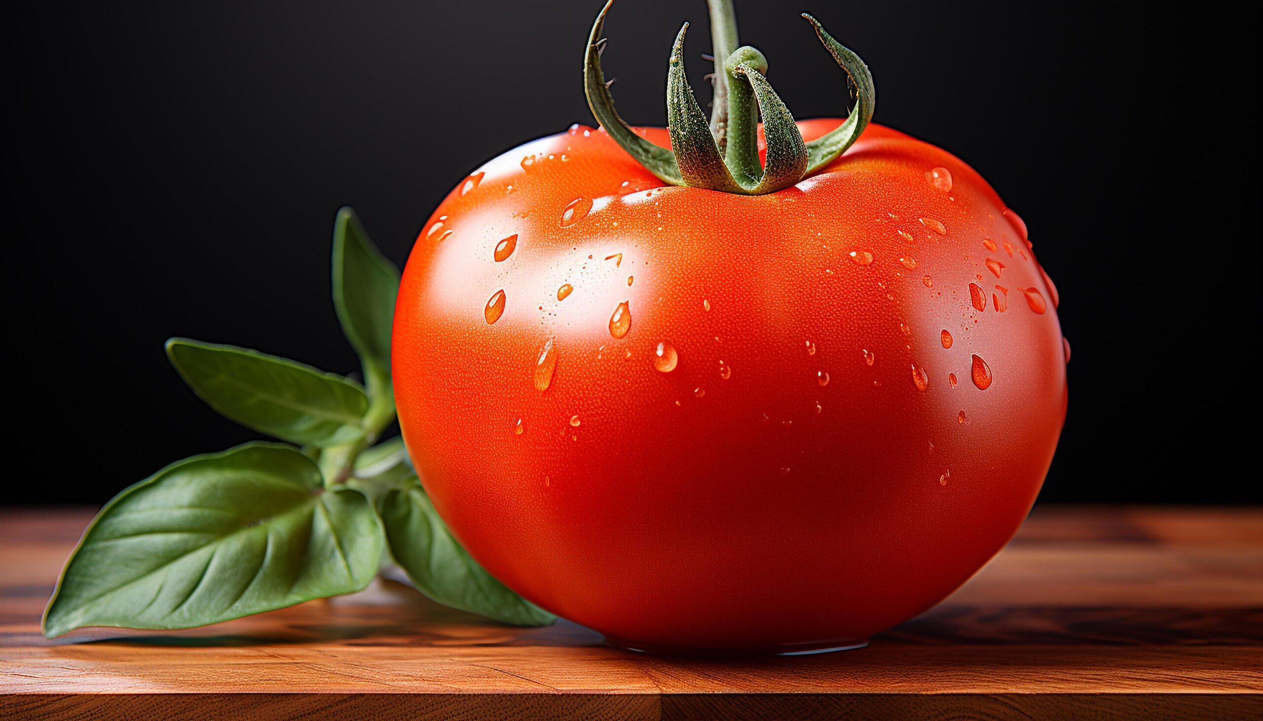 Ai-generated-freshness-drops-on-ripe-tomato-nature-gourmet-vegetarian-meal-generated-by-ai-free-photo