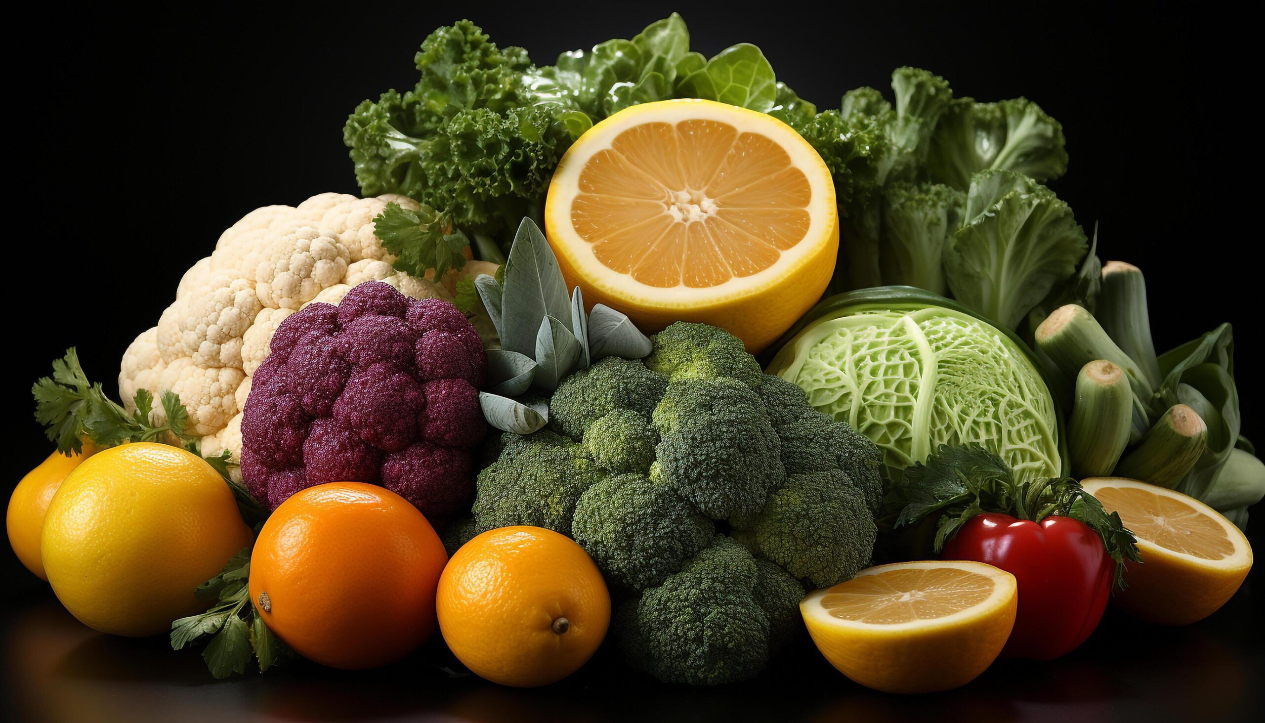 Ai-generated-freshness-of-healthy-eating-vegetable-fruit-broccoli-tomato-cauliflower-generated-by-ai-free-photo