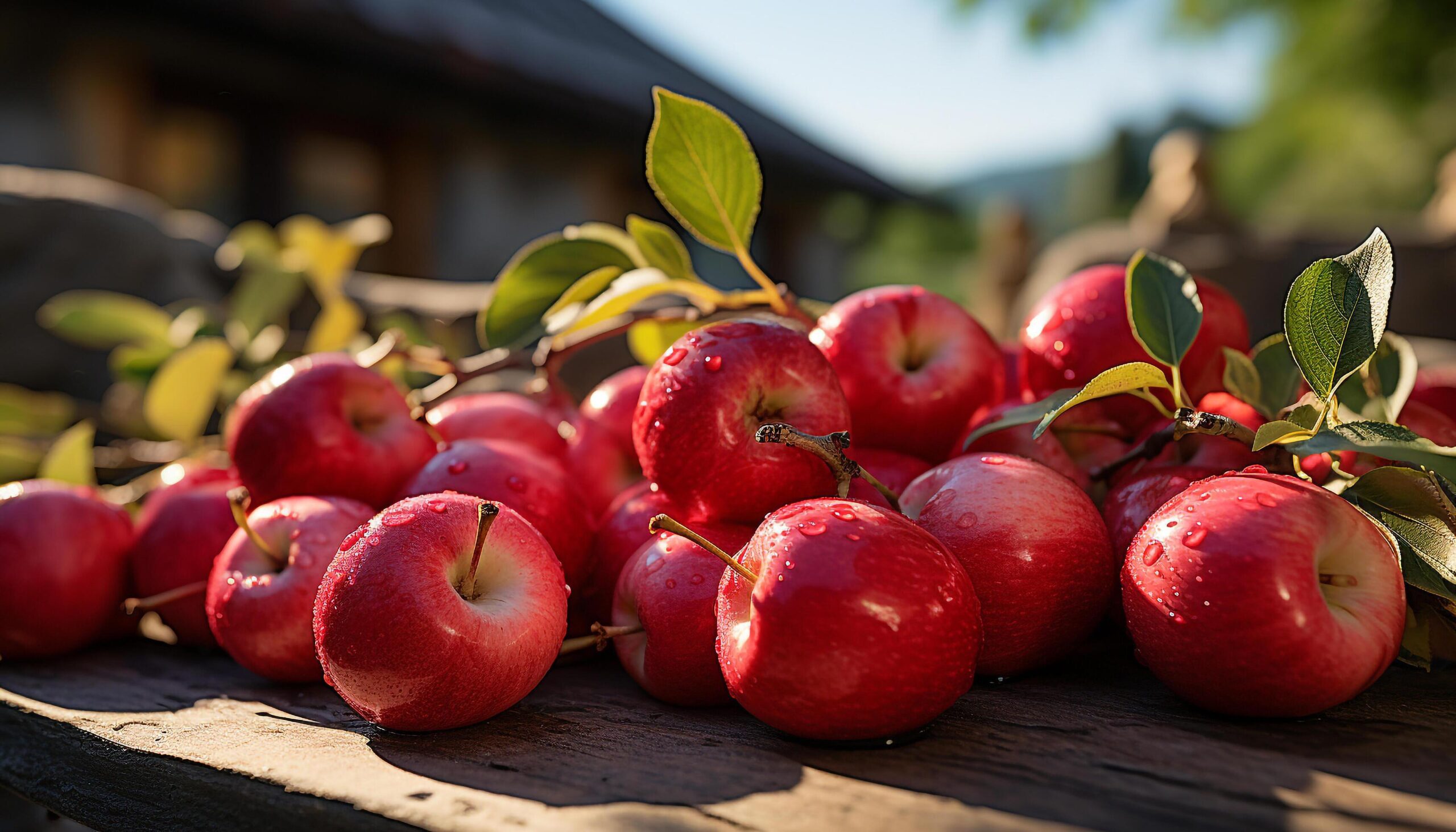 Ai-generated-freshness-of-nature-food-ripe-organic-apples-outdoors-generated-by-ai-free-photo