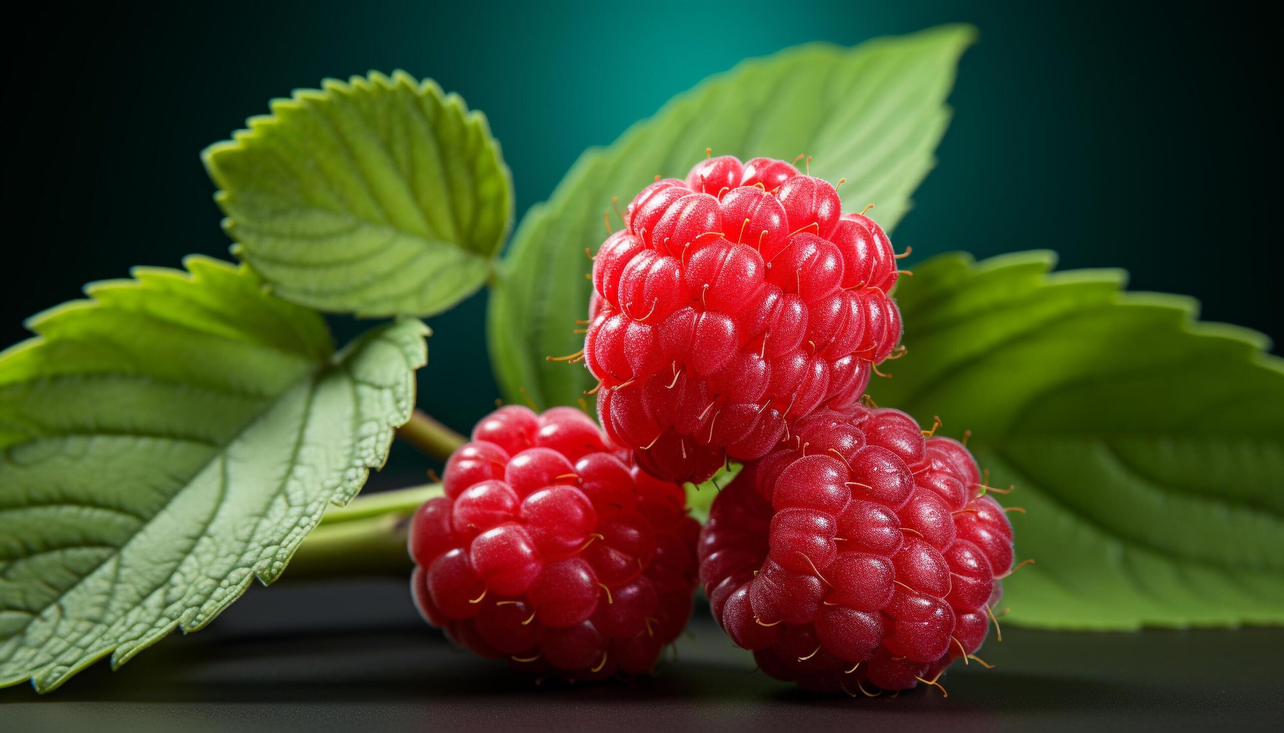 Ai-generated-freshness-of-nature-ripe-raspberry-healthy-eating-organic-gourmet-dessert-generated-by-ai-free-photo