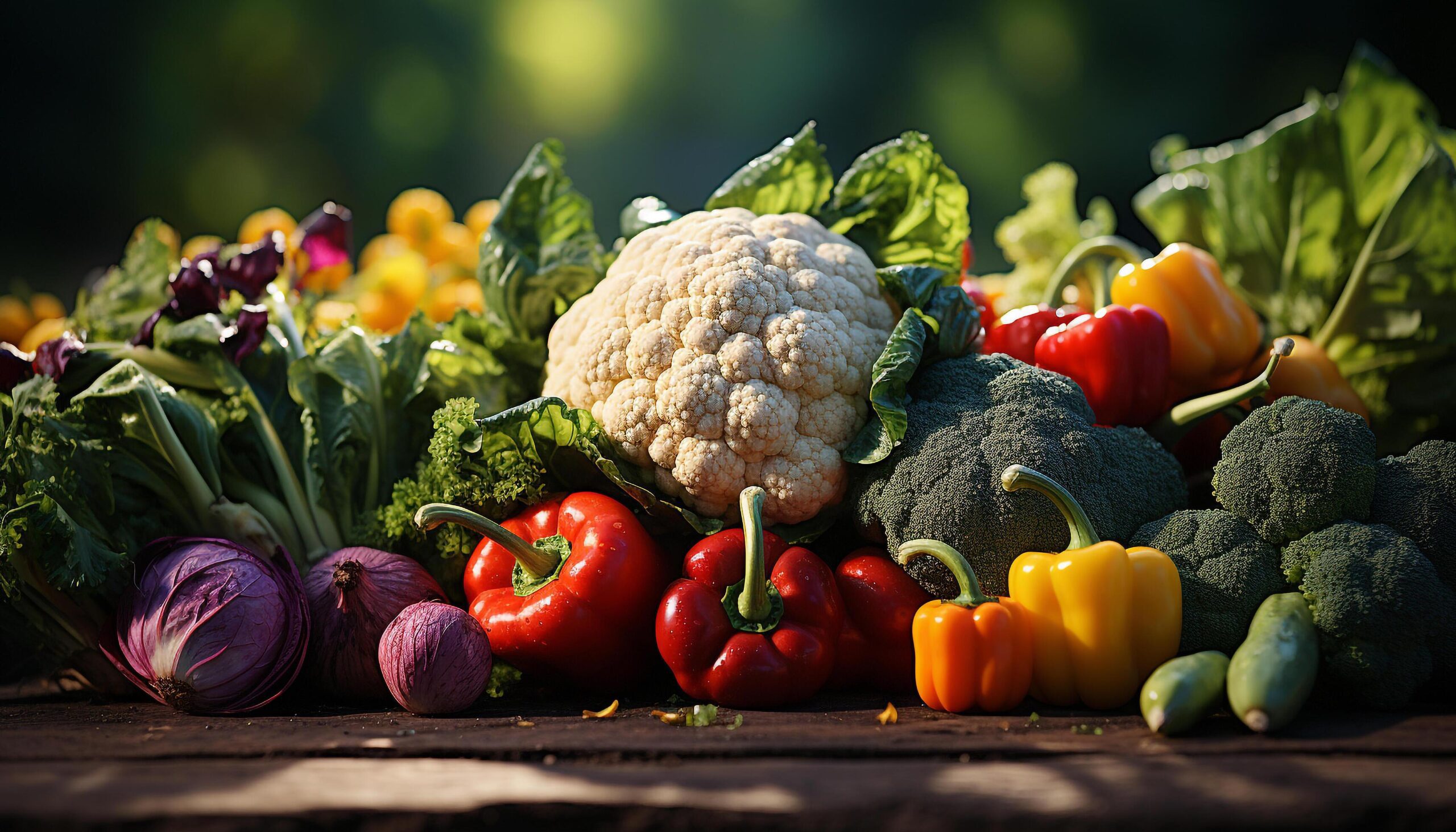Ai-generated-freshness-of-organic-vegetables-cauliflower-tomato-broccoli-carrot-bell-pepper-generated-by-ai-free-photo
