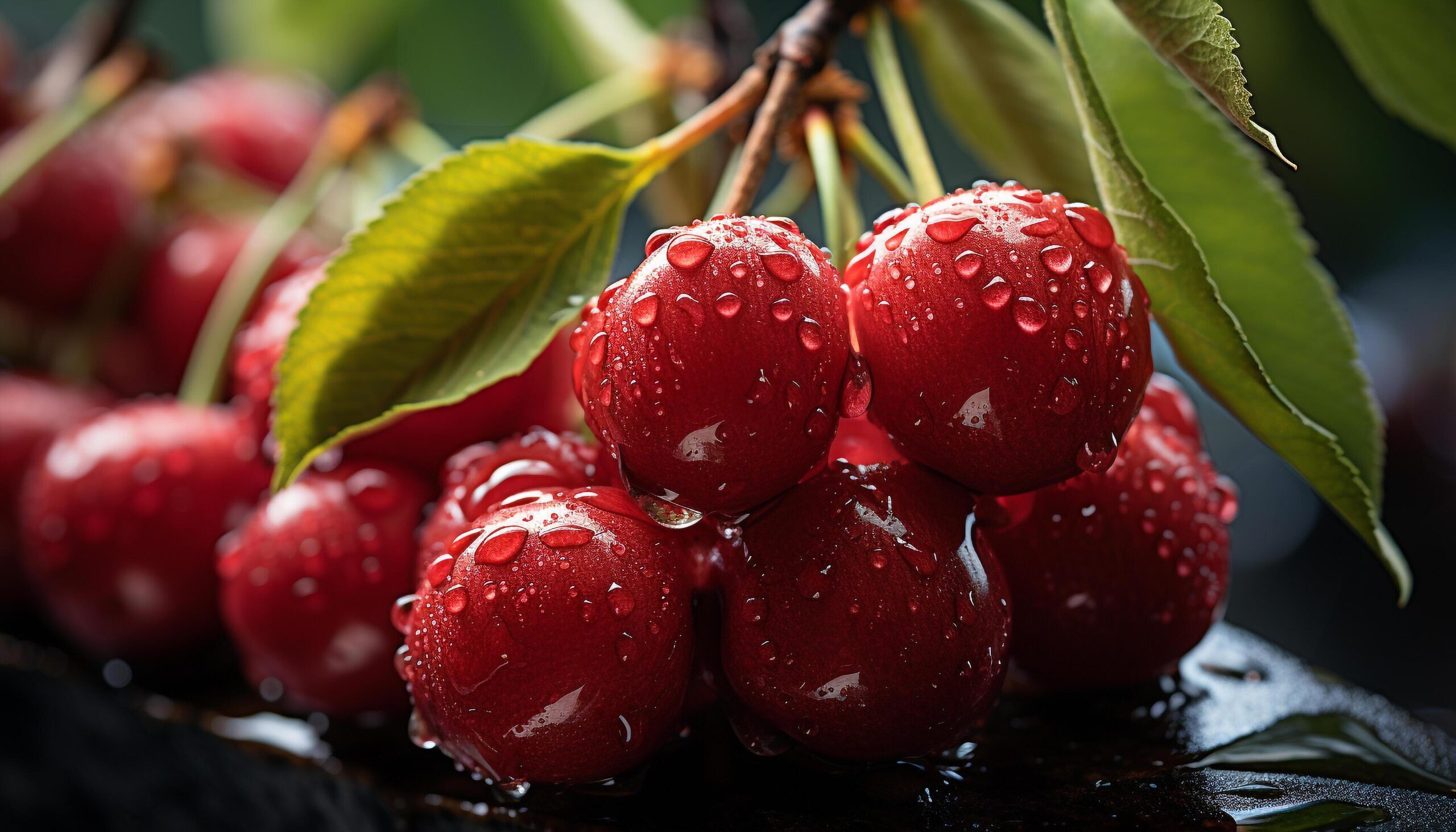 Ai-generated-freshness-of-ripe-berry-fruit-in-nature-healthy-gourmet-dessert-generated-by-ai-free-photo