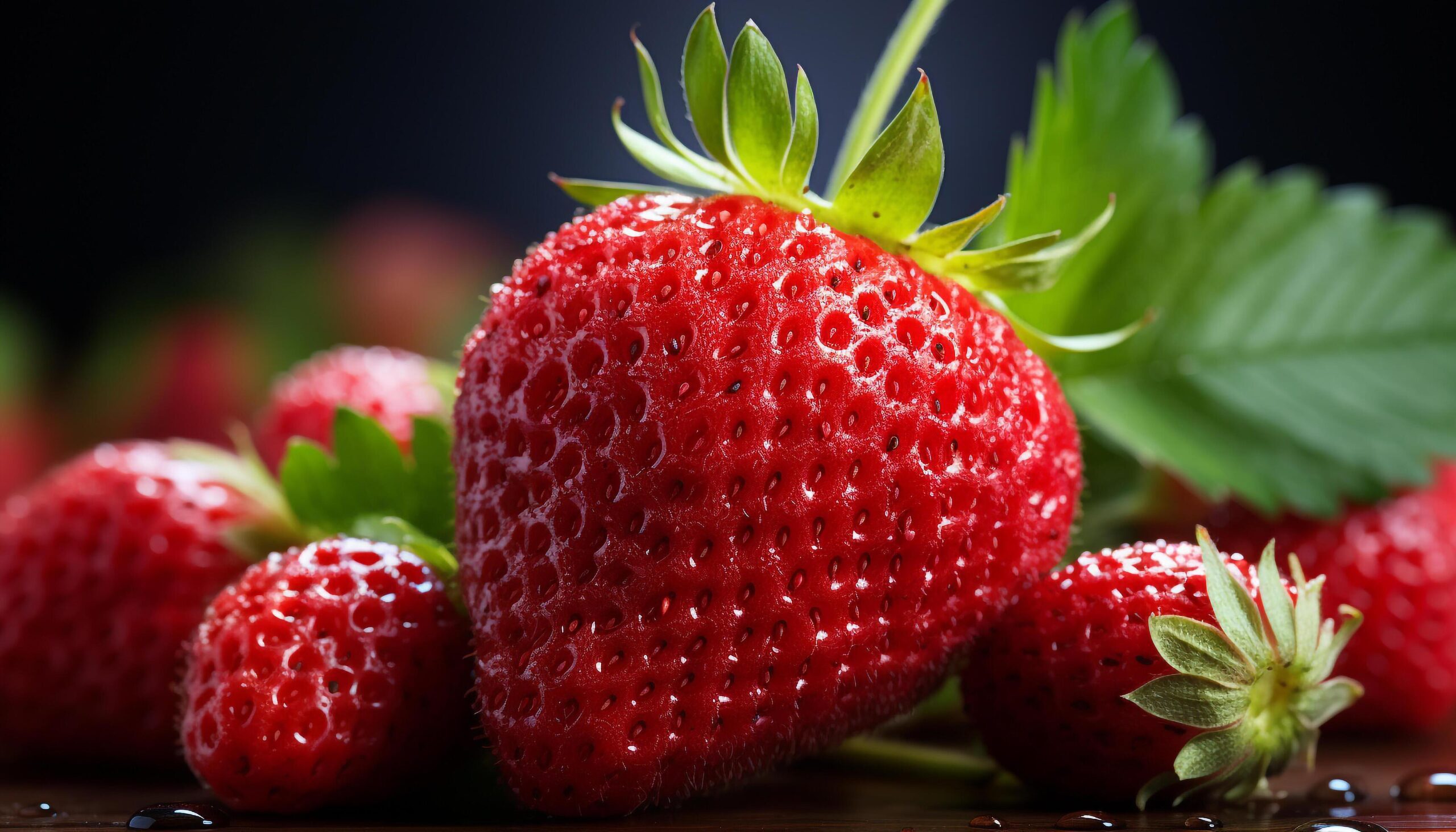Ai-generated-freshness-of-ripe-strawberry-a-healthy-summer-dessert-generated-by-ai-free-photo