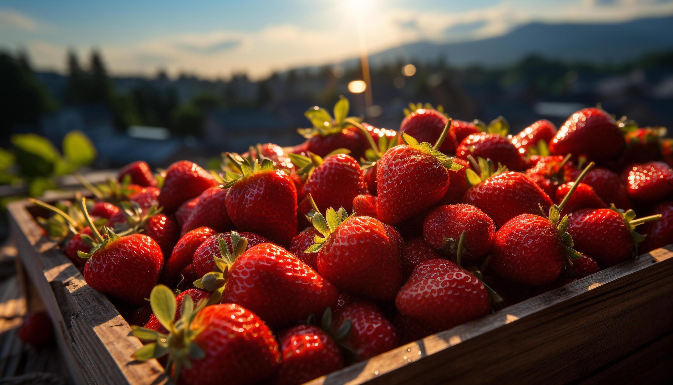 Ai-generated-freshness-of-ripe-strawberry-healthy-eating-in-nature-gourmet-dessert-generated-by-ai-free-photo