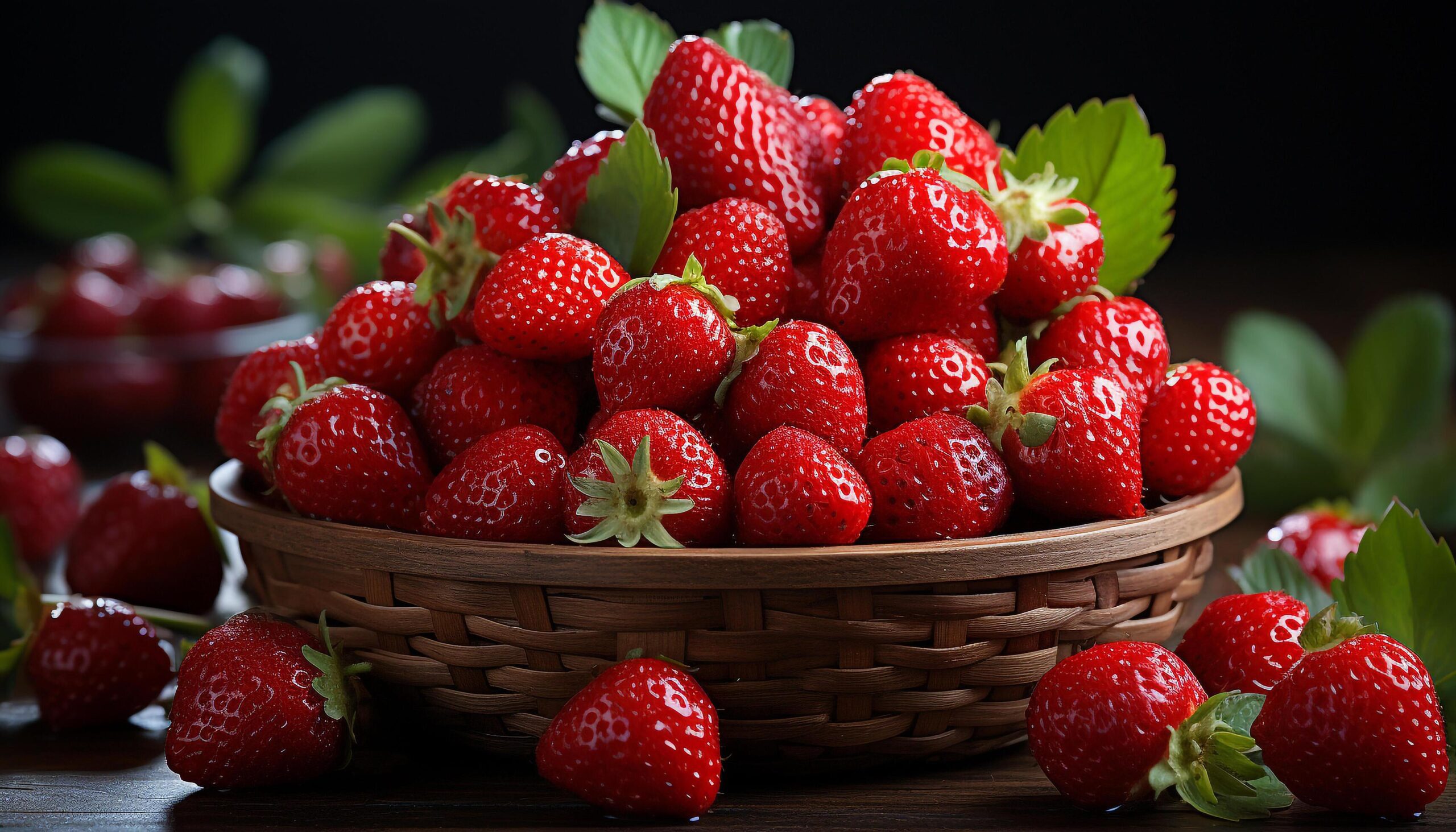Ai-generated-freshness-of-summer-ripe-juicy-berries-on-rustic-wooden-table-generated-by-ai-free-photo