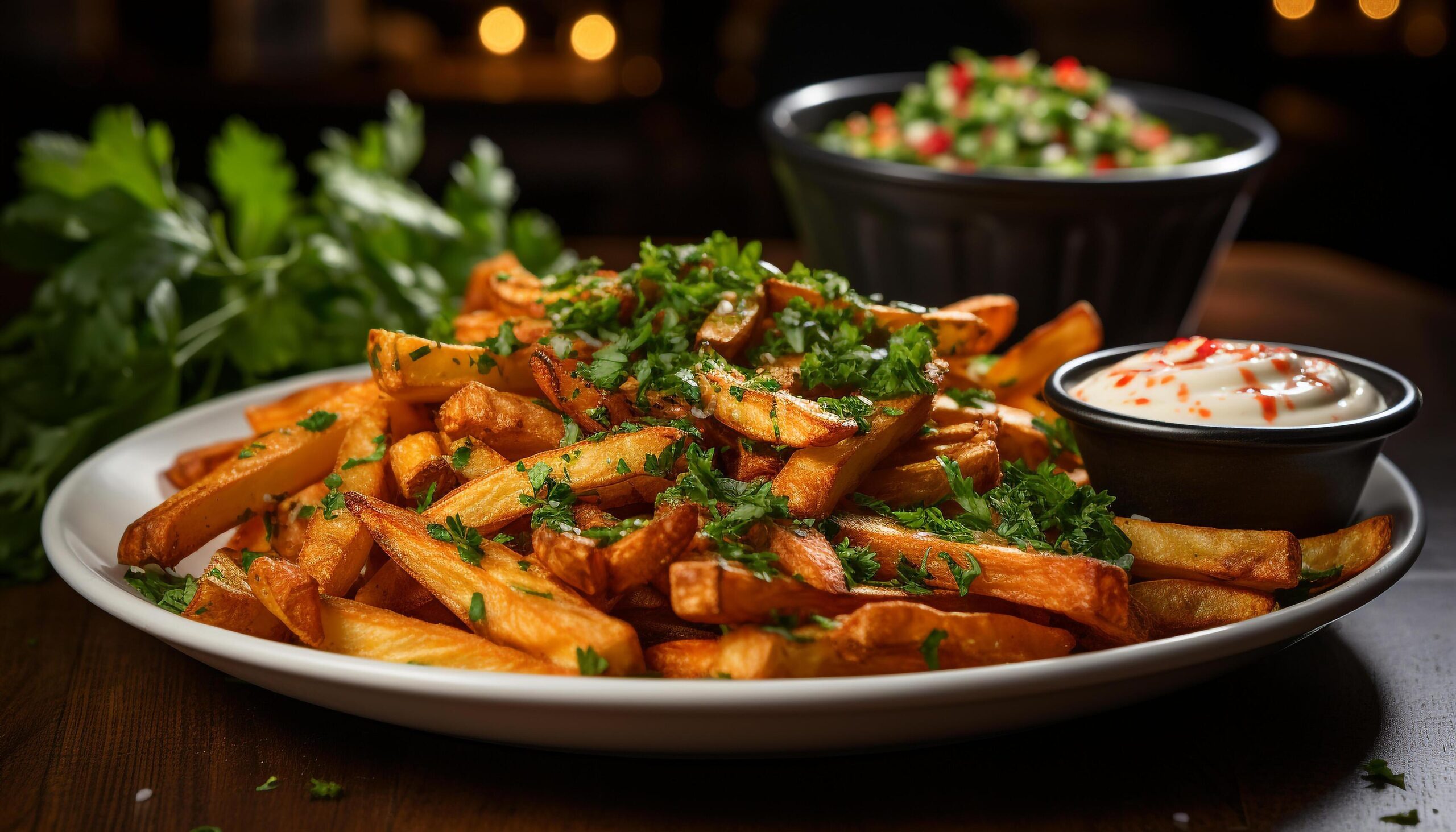 Ai-generated-freshness-on-plate-gourmet-meal-healthy-eating-homemade-vegetarian-food-generated-by-ai-free-photo
