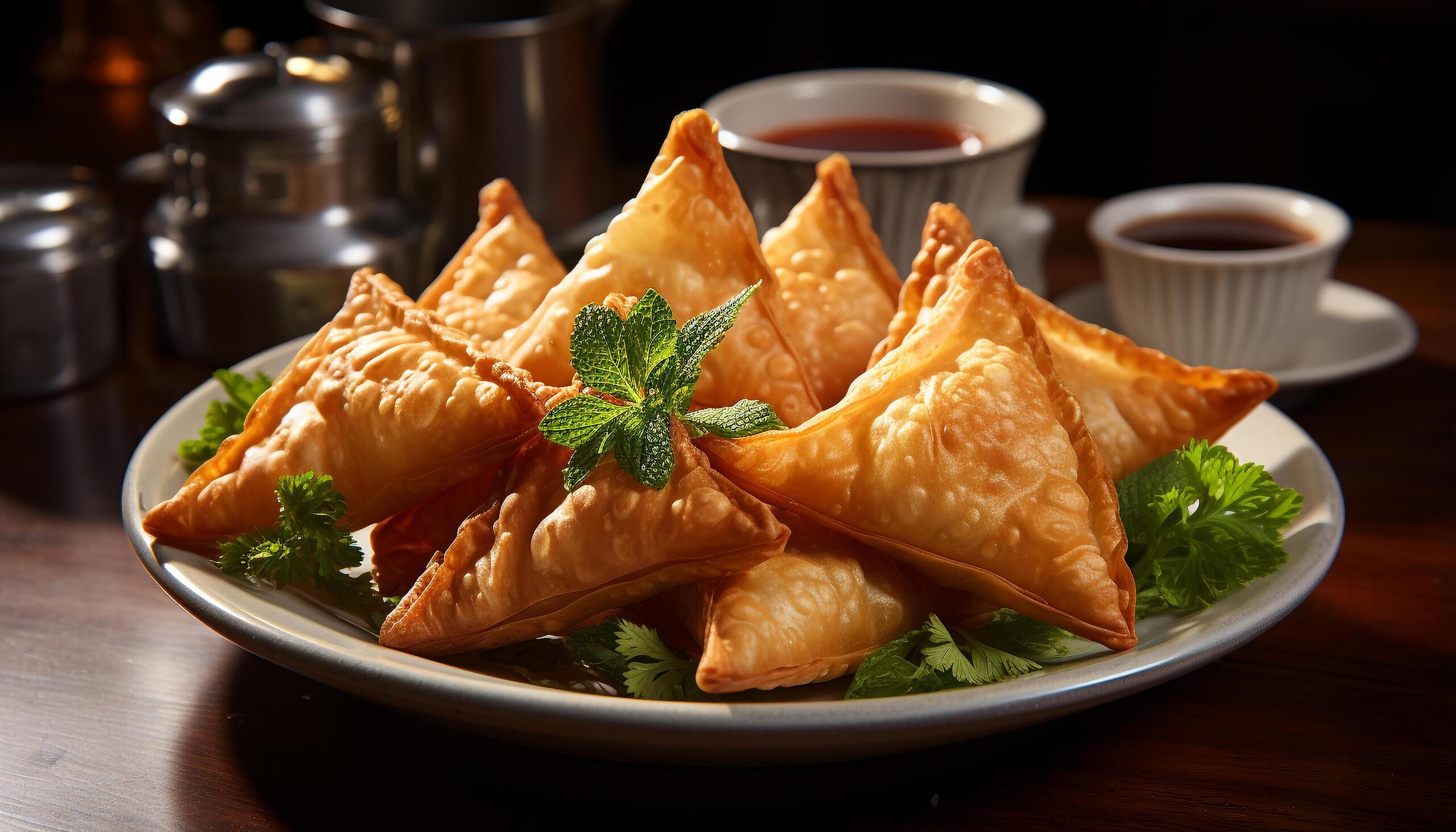 Ai-generated-freshness-on-plate-gourmet-snack-appetizer-meal-with-meat-and-vegetable-generated-by-ai-free-photo