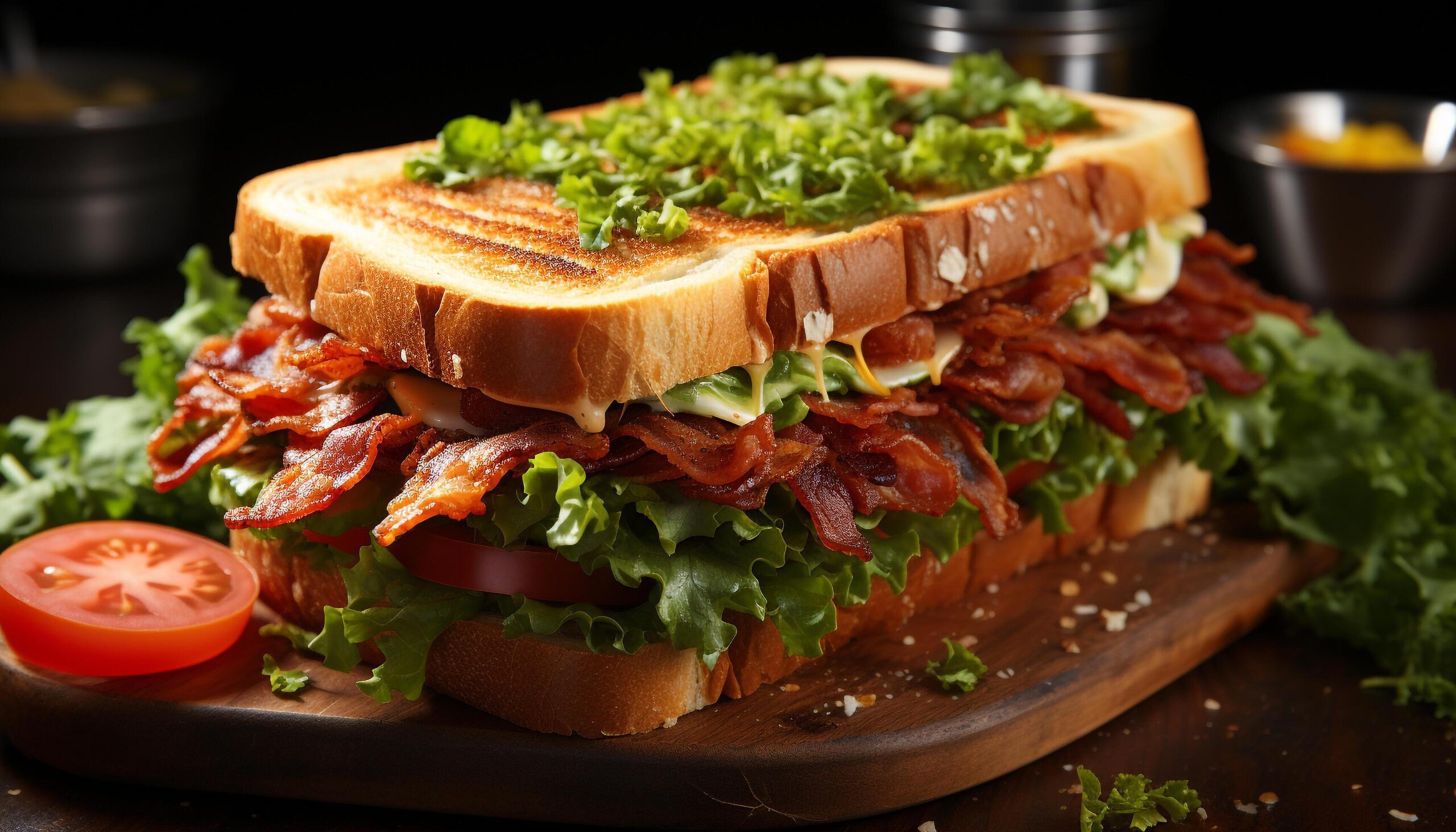 Ai-generated-freshness-on-plate-grilled-meat-toasted-bread-healthy-eating-generated-by-ai-free-photo