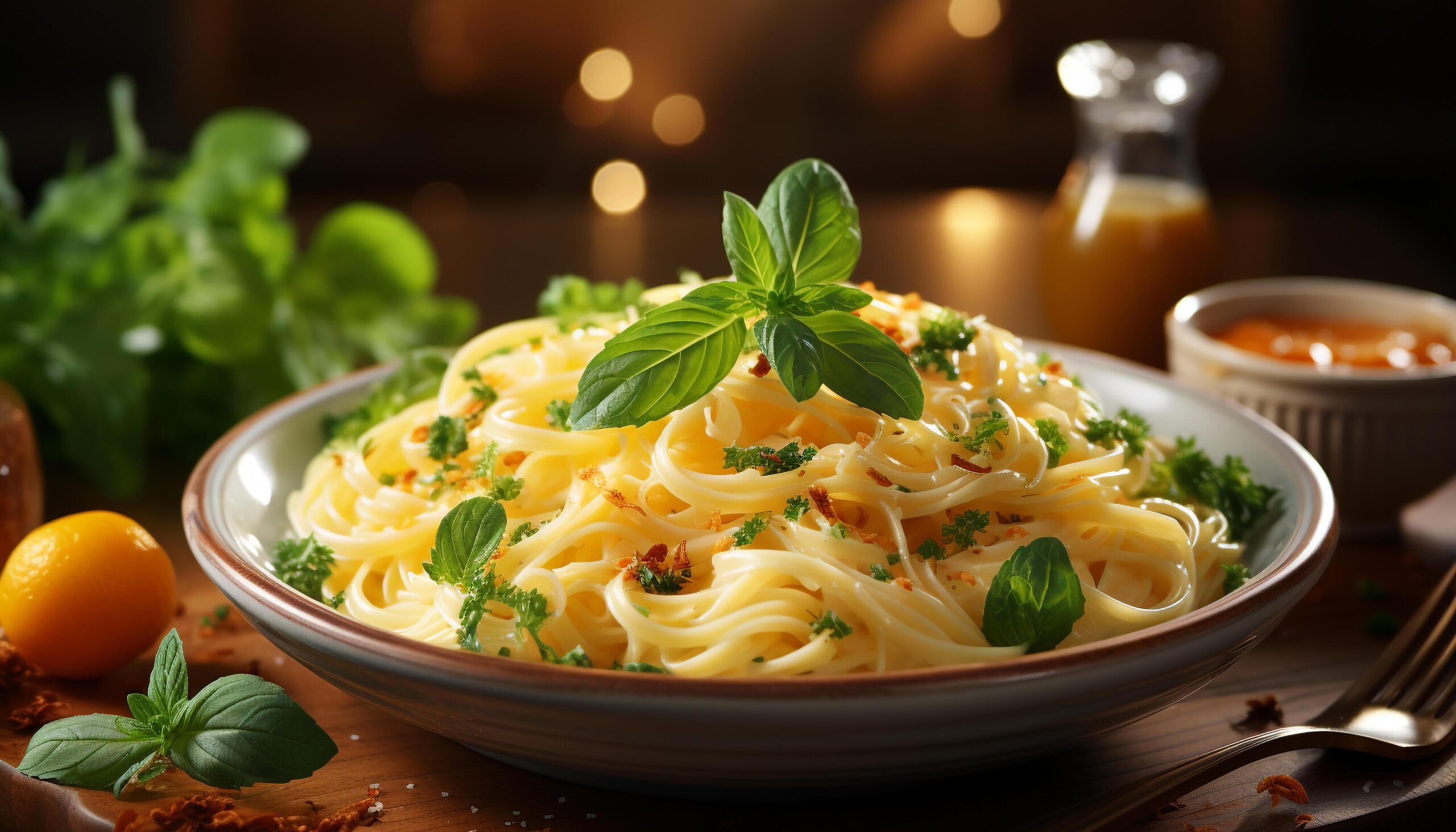 Ai-generated-freshness-on-plate-healthy-pasta-homemade-tomato-sauce-rustic-parmesan-generated-by-ai-free-photo
