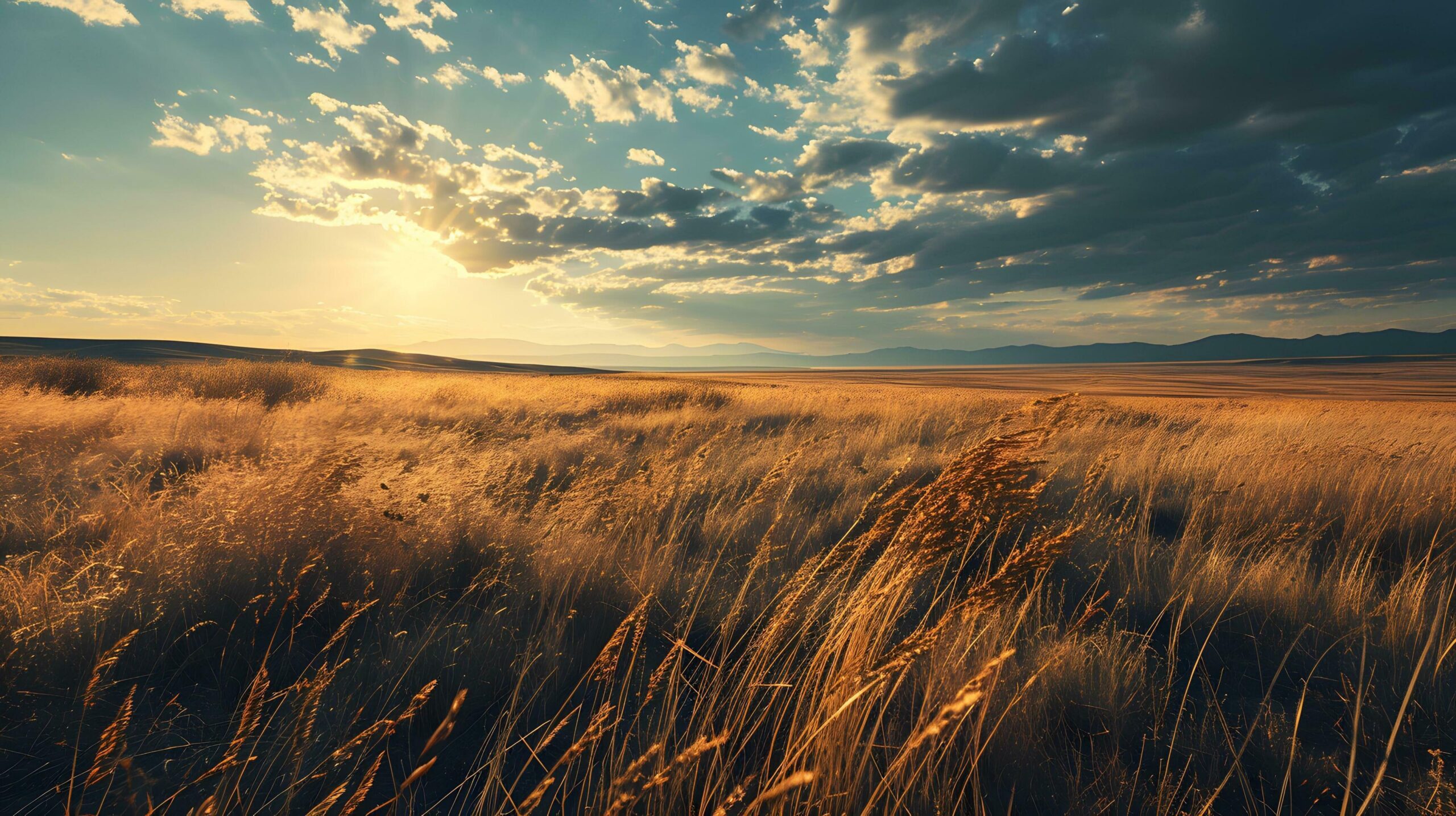 Ai-generated-golden-sunrise-over-the-silent-prairie-landscape-free-photo
