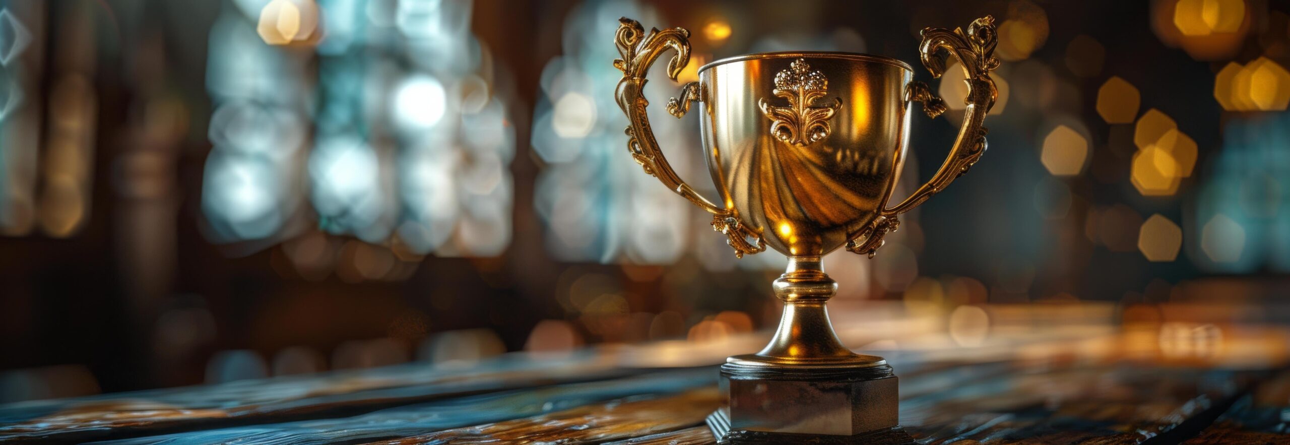 Ai-generated-golden-trophy-on-table-free-photo