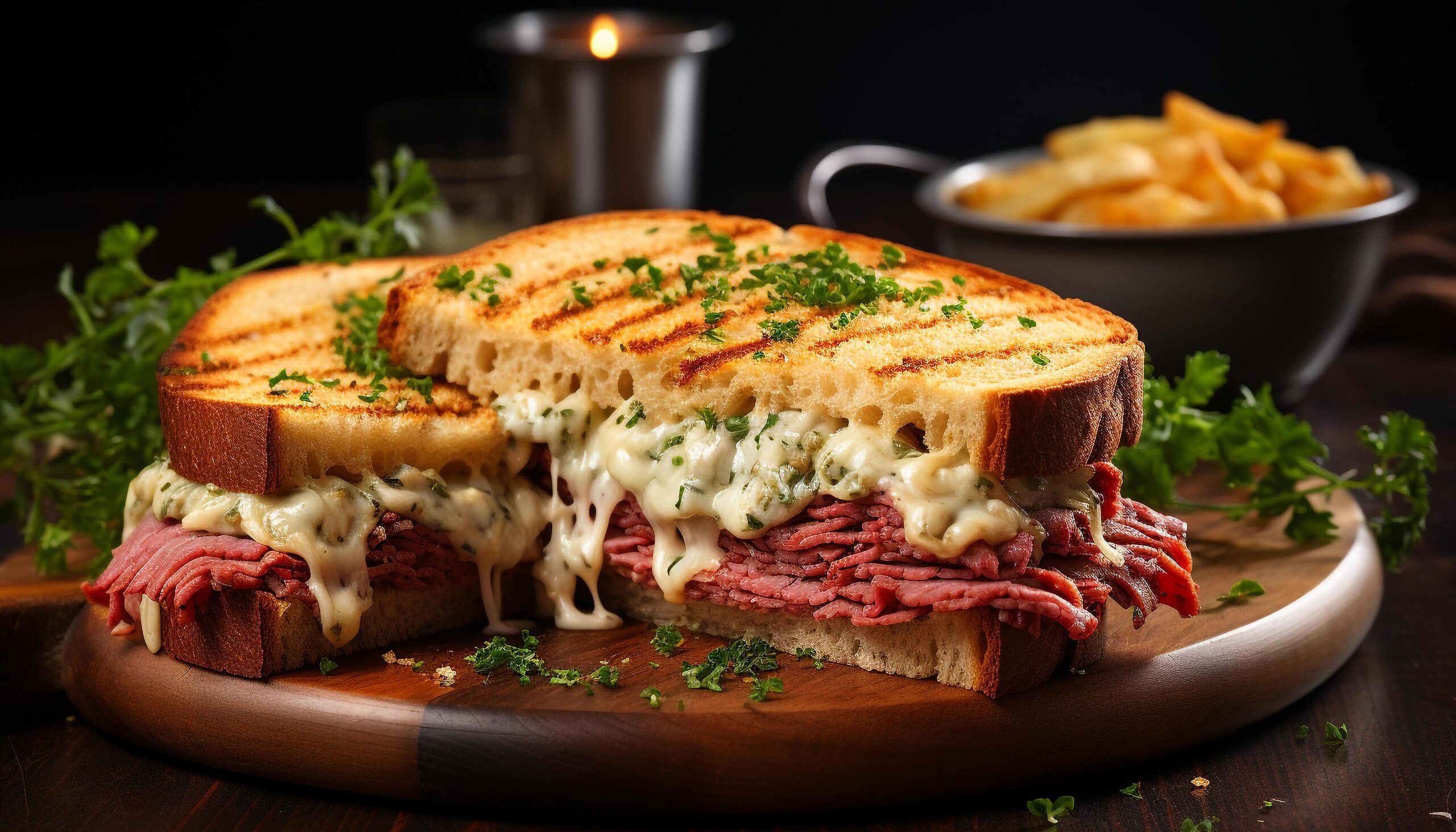 Ai-generated-grilled-beef-sandwich-on-ciabatta-a-healthy-homemade-meal-generated-by-ai-free-photo