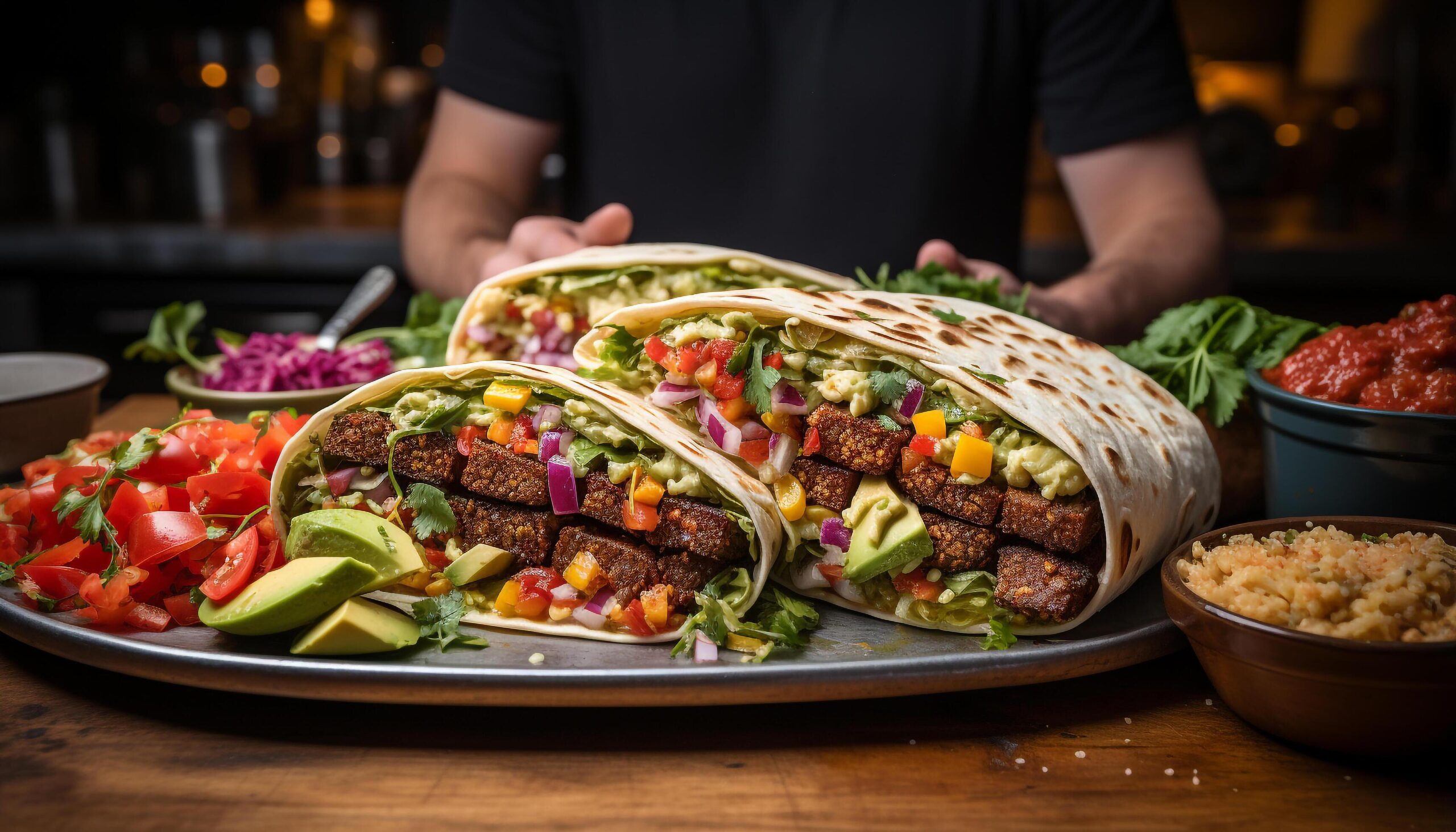 Ai-generated-grilled-beef-taco-with-fresh-tomato-and-guacamole-generated-by-ai-free-photo