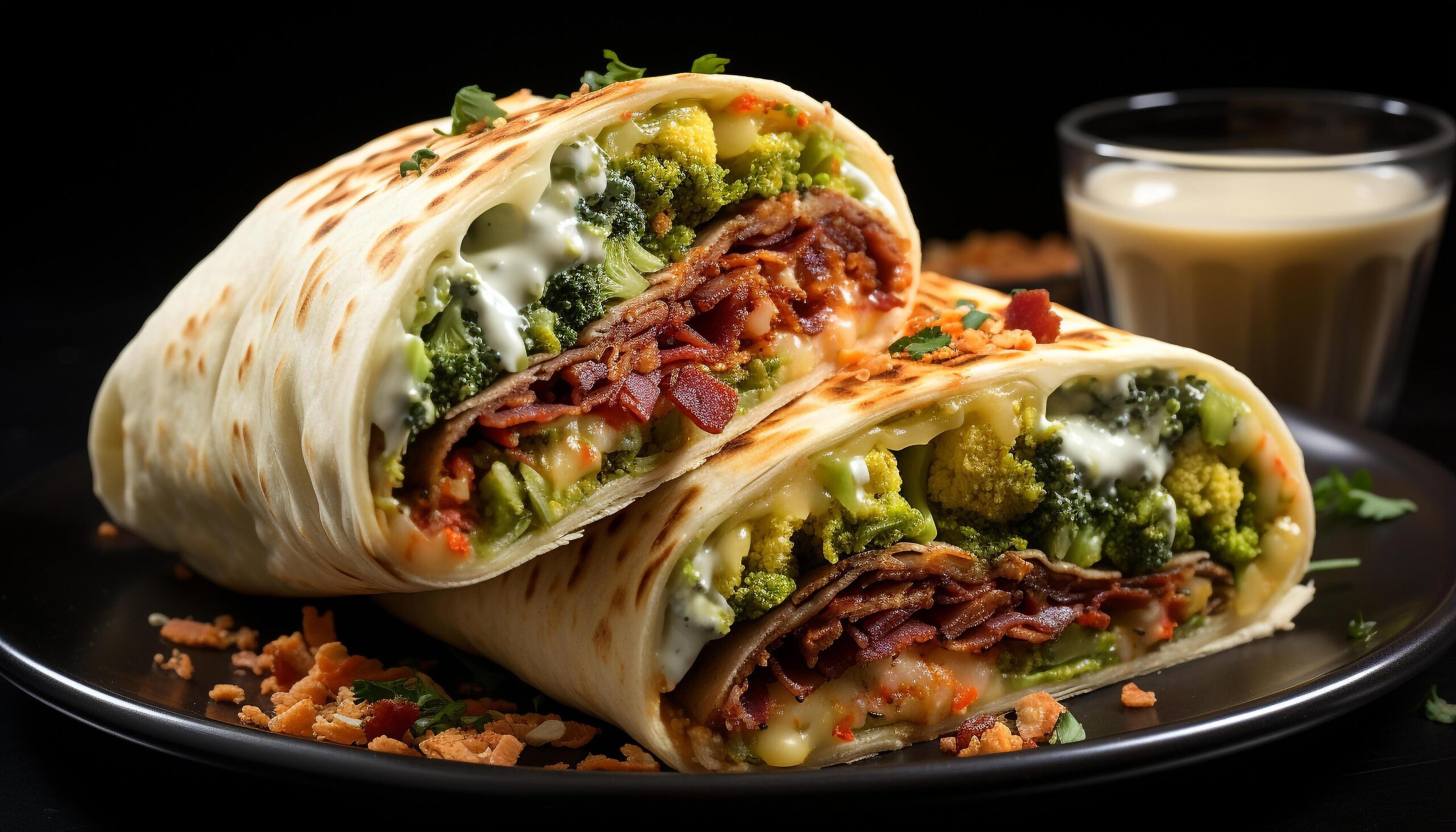 Ai-generated-grilled-beef-taco-with-guacamole-fresh-cilantro-and-tomato-generated-by-ai-free-photo