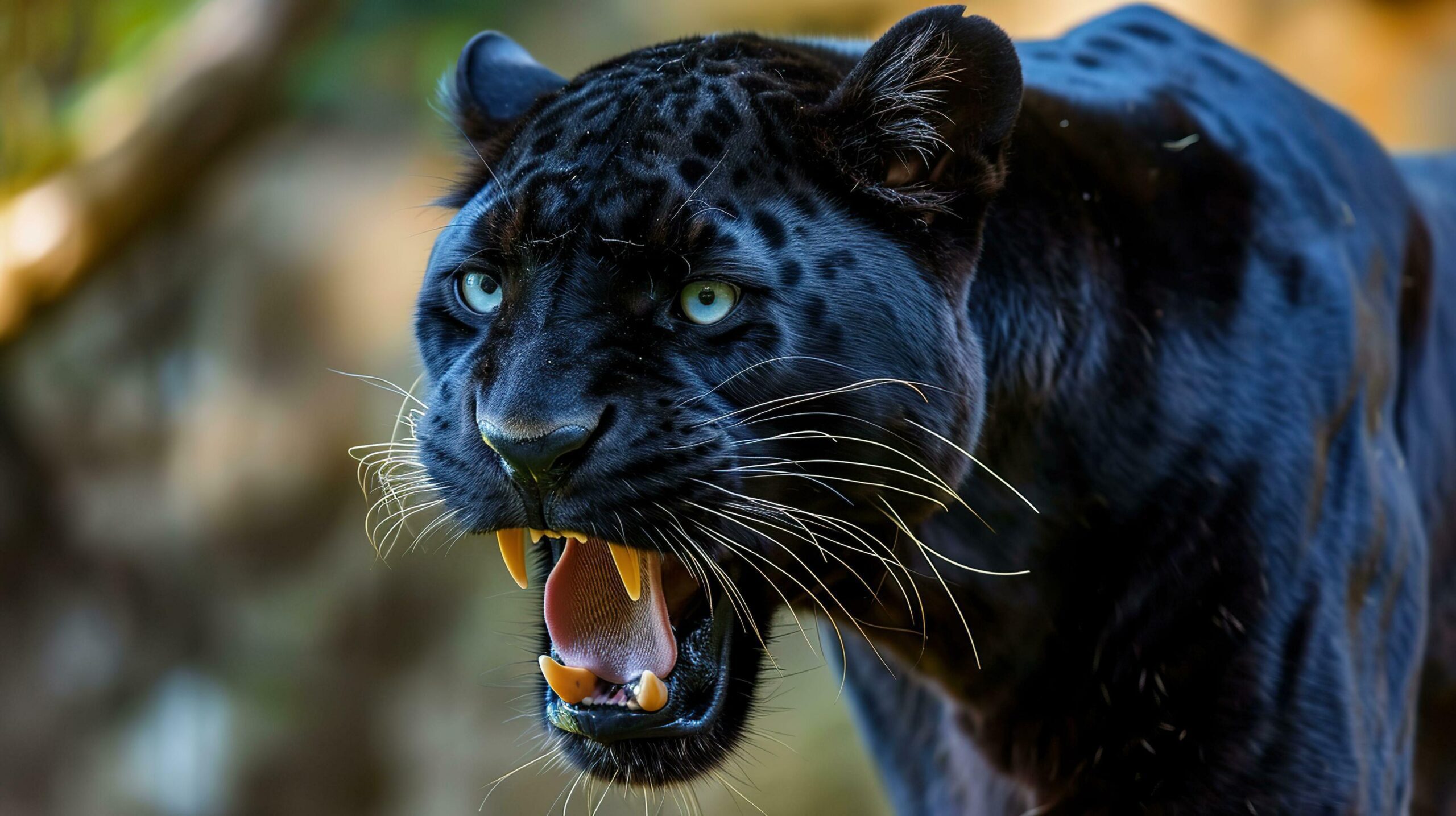 Ai-generated-growling-black-panther-free-photo