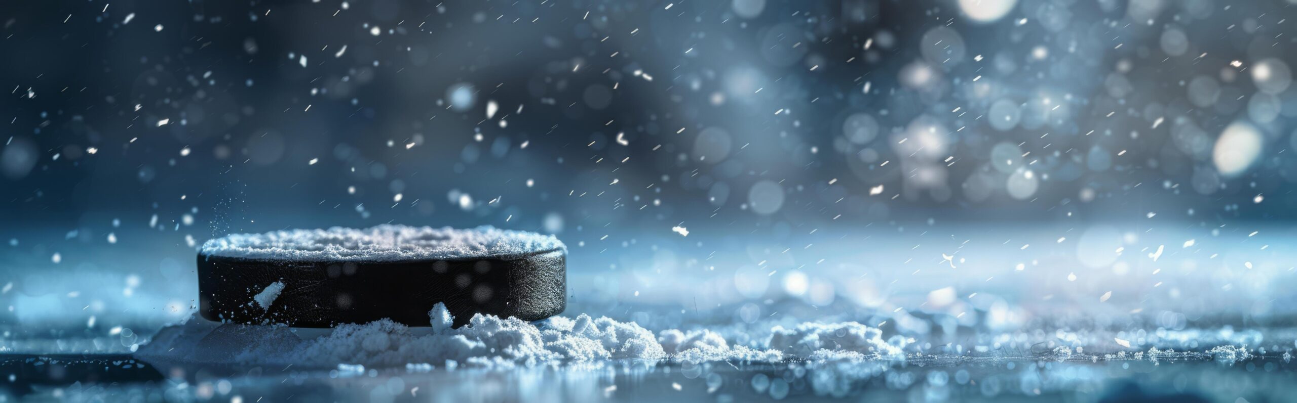 Ai-generated-hockey-puck-on-wet-surface-free-photo